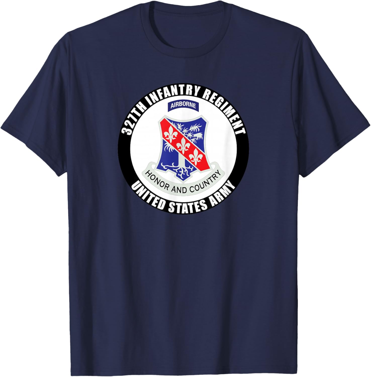 327th Infantry Regiment United States Army Military Veteran T-Shirt - T-Shirt | Navy