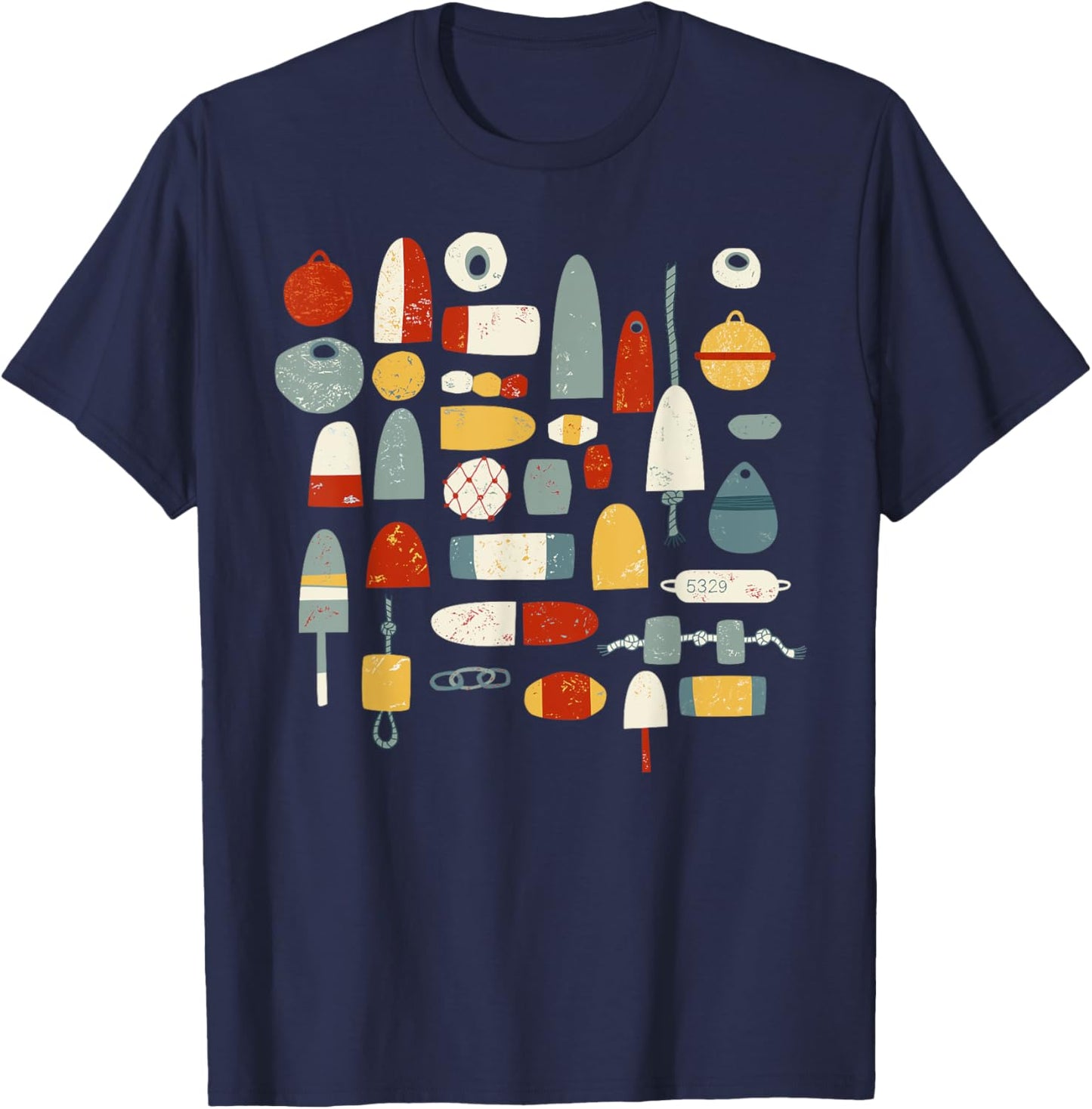 Fishing Boat Buoys T-Shirt - T-Shirt | Navy