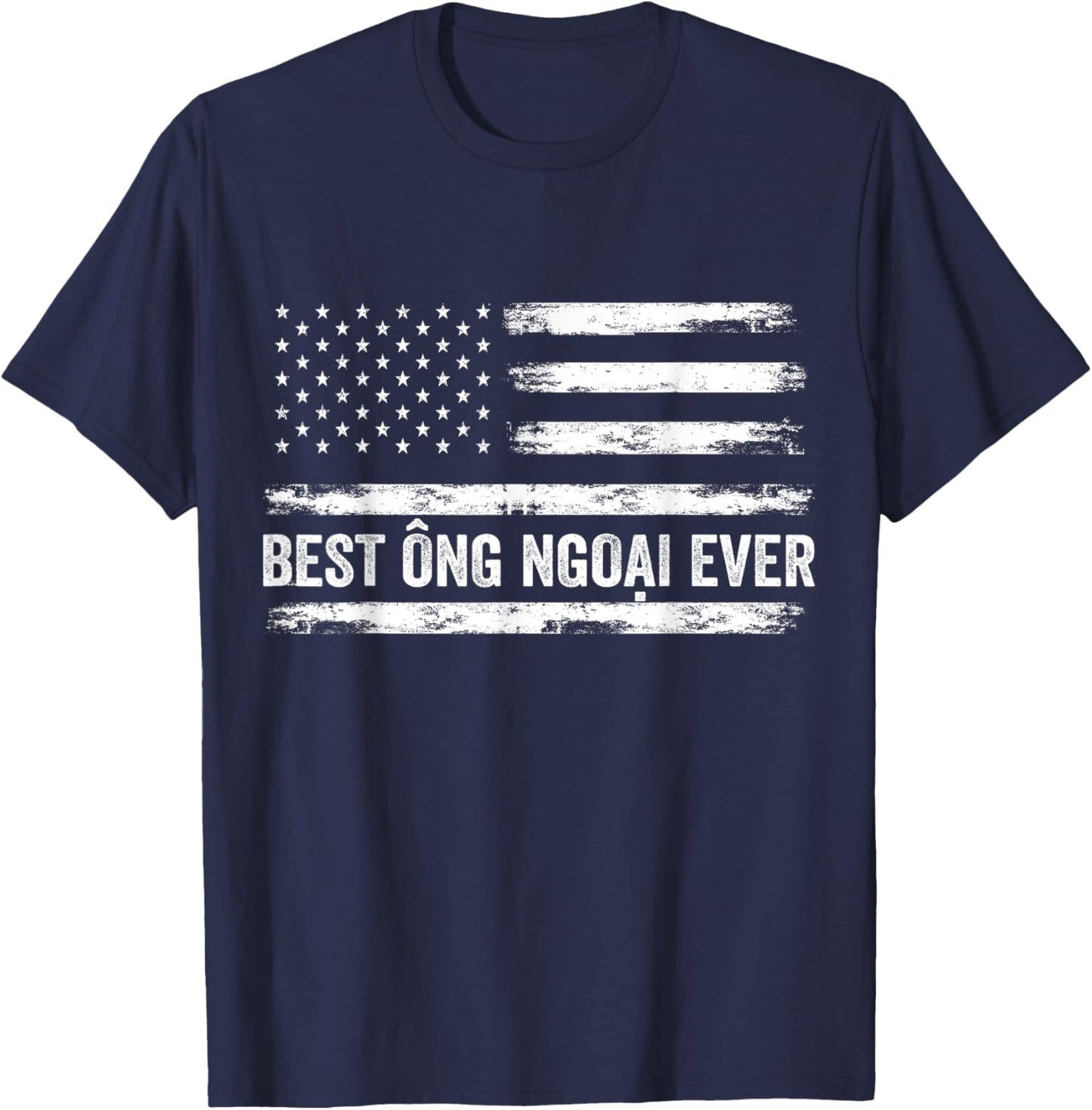 World's Best Ong Ngoai Ever - USA Flag Vietnamese Grandpa Kids Men T-Shirt - T-Shirt | Navy