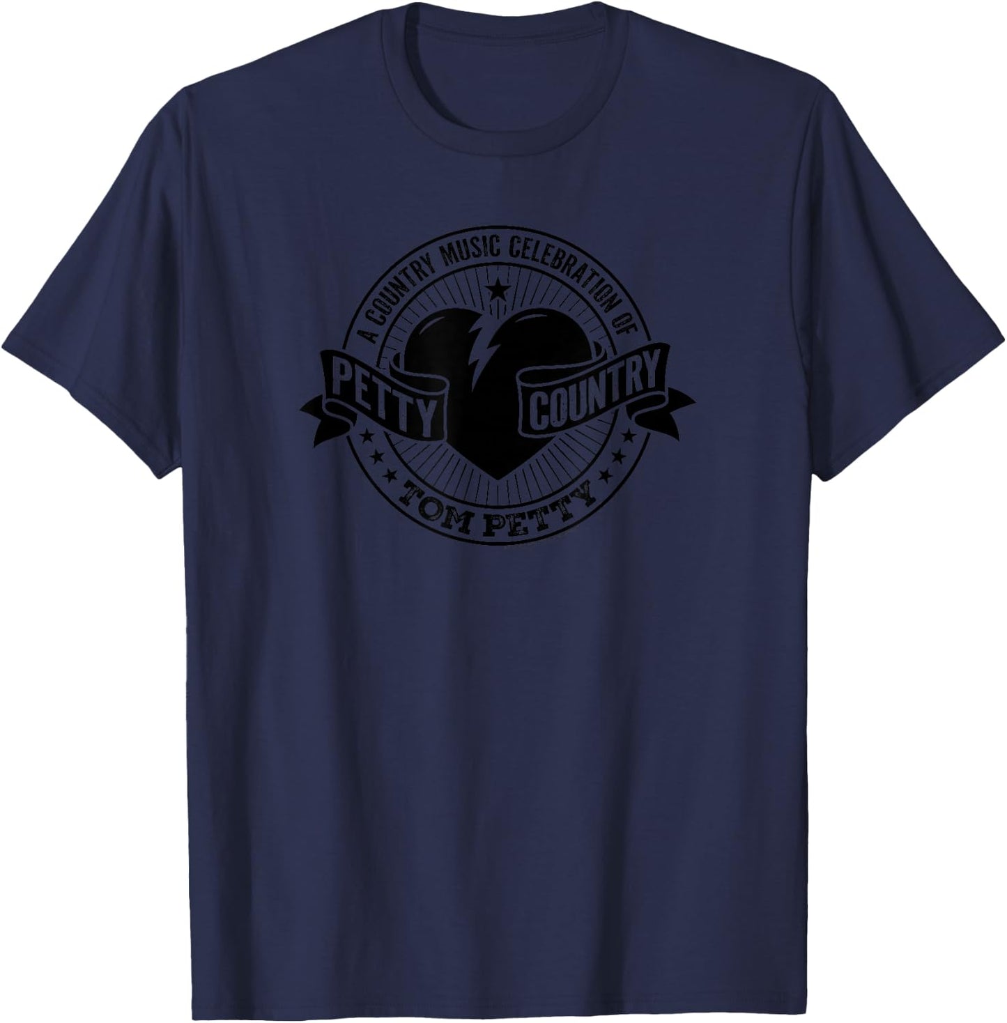 Tom Petty Country Black Logo T-Shirt - T-Shirt | Navy