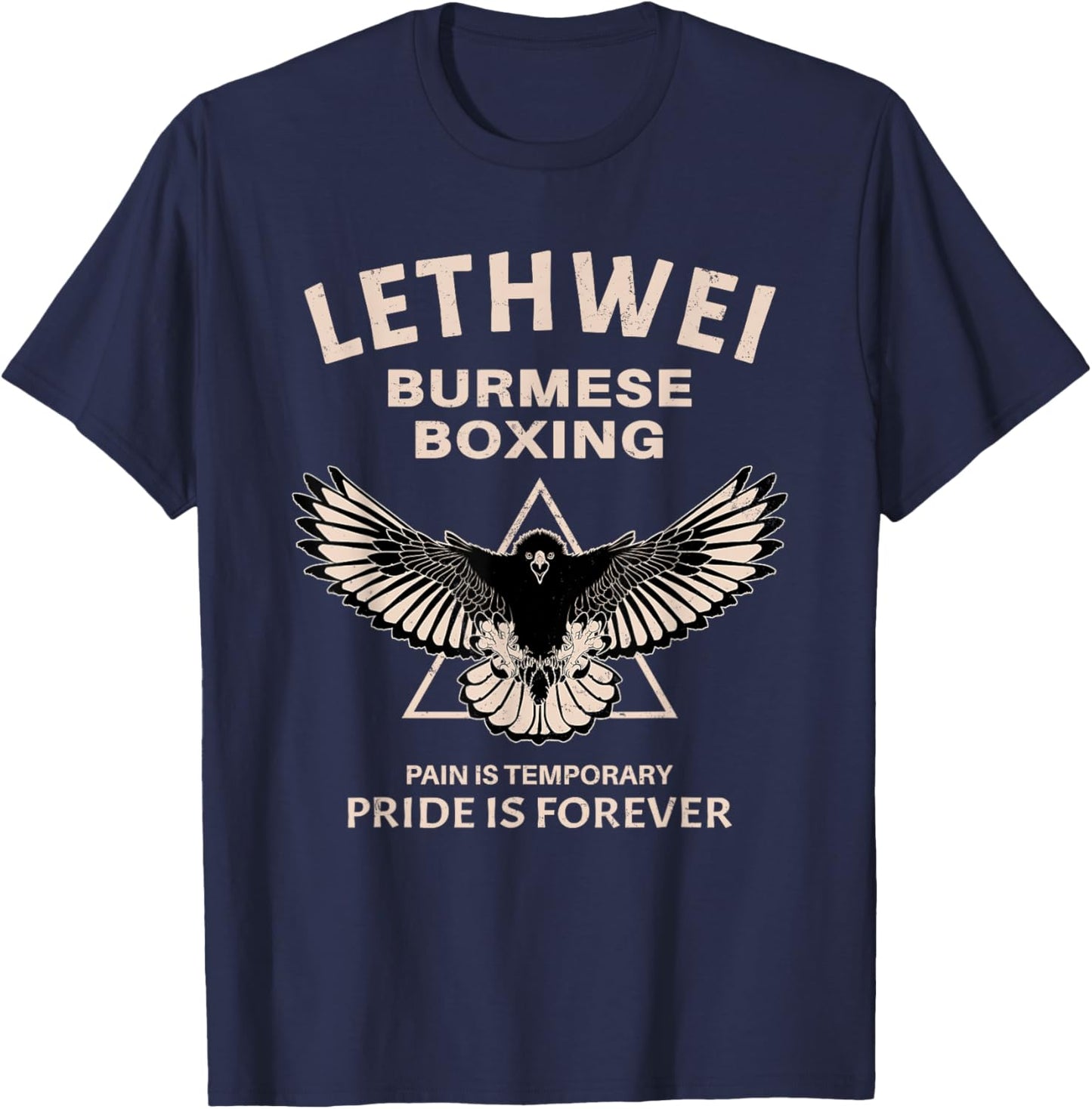 Lethwei Burmese boxing eagle, Lethwei Fighter T-Shirt - T-Shirt | Navy