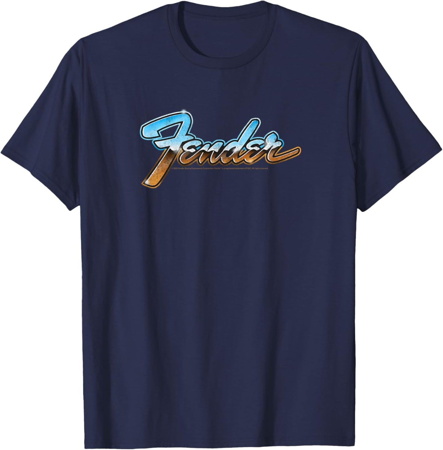 Fender Chrome Logo T-Shirt - T-Shirt | Navy