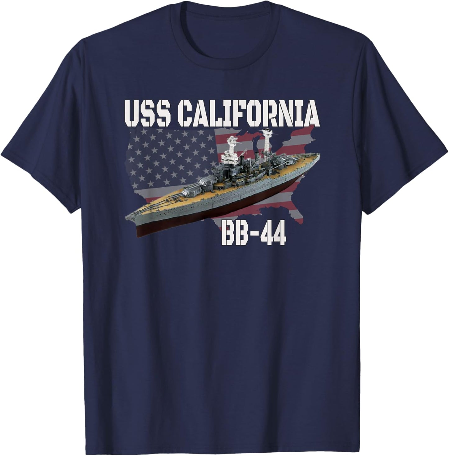 WW2 American Battleship USS California BB-44 Warship Veteran T-Shirt - T-Shirt | Navy