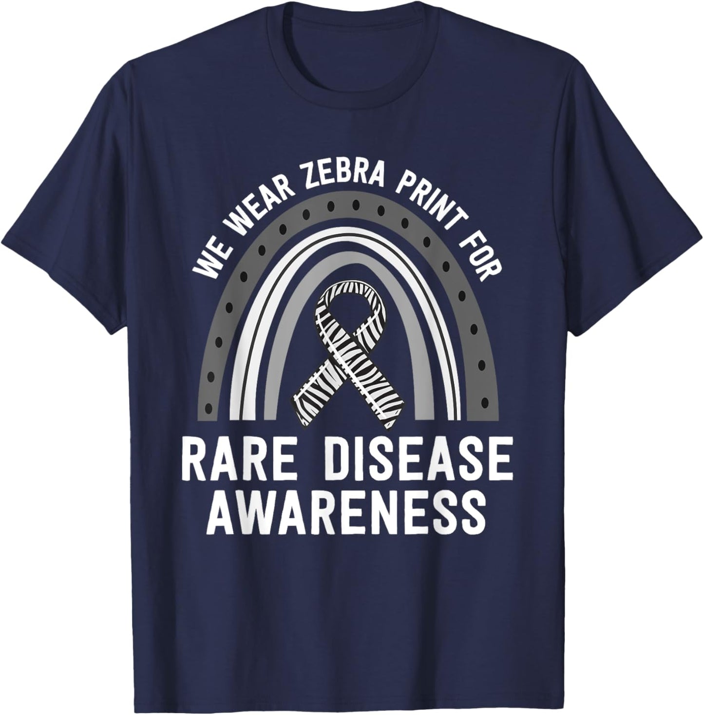 We Wear Zebra Print Rare Disease Awareness EDS Family Group T-Shirt - T-Shirt | Navy