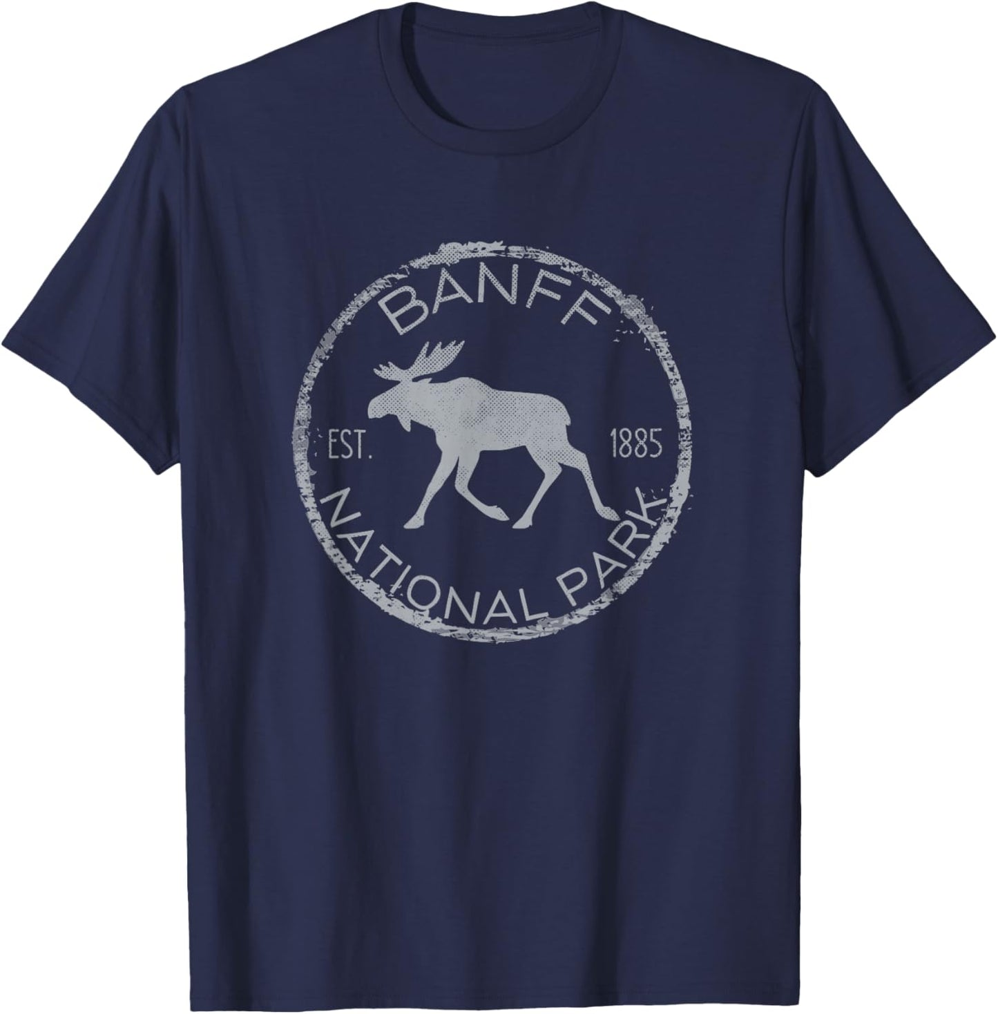 Banff National Park Alberta Canada Mountains Moose Souvenir T-Shirt - T-Shirt | Navy