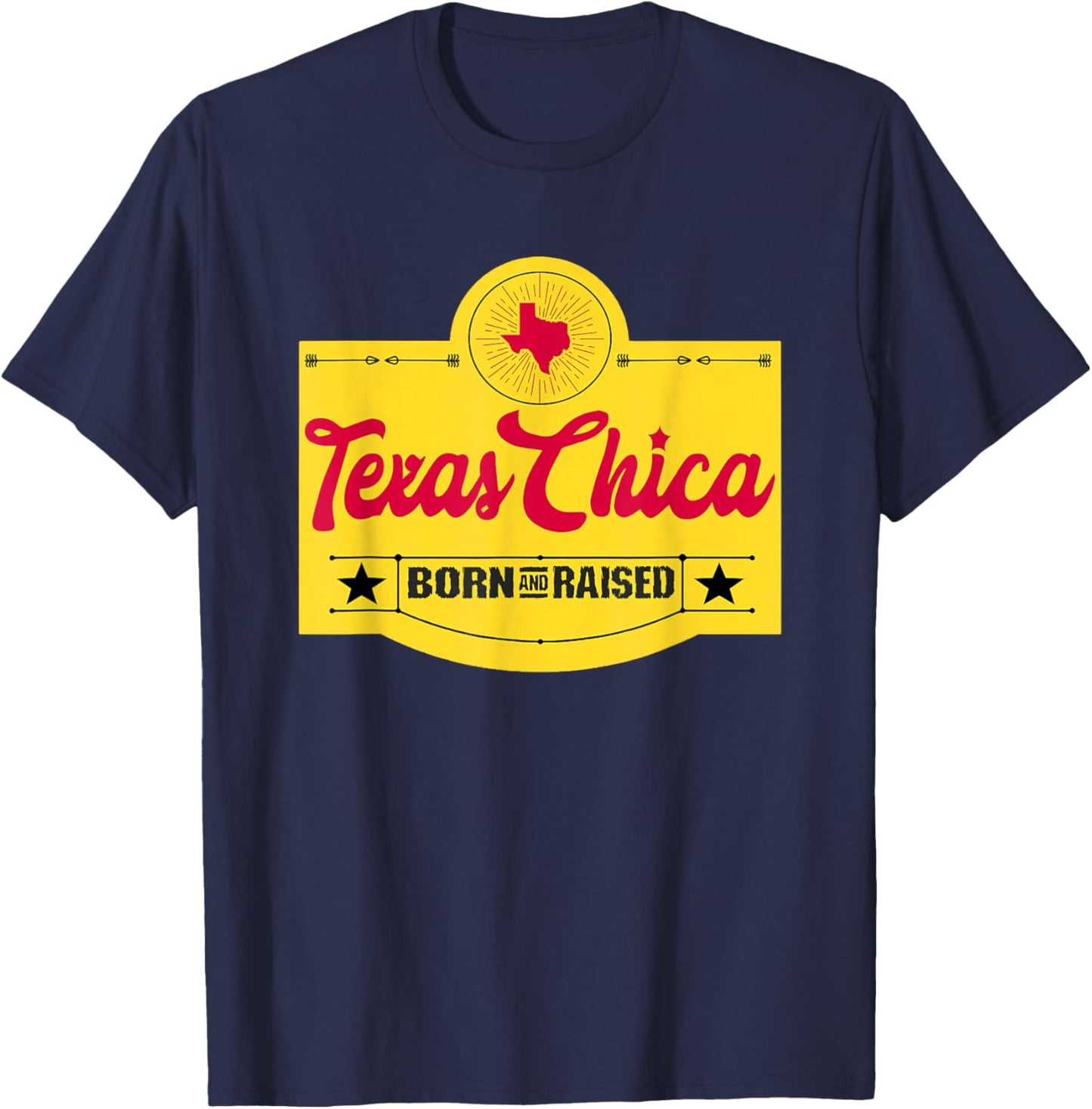 Texas Chica Texas Born & Lifting Kitchen - Women's Parody T-Shirt - T-Shirt | Navy