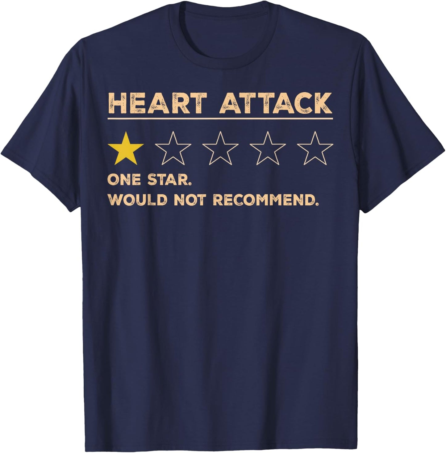 Heart Attack One Star Rating T-Shirt - T-Shirt | Navy