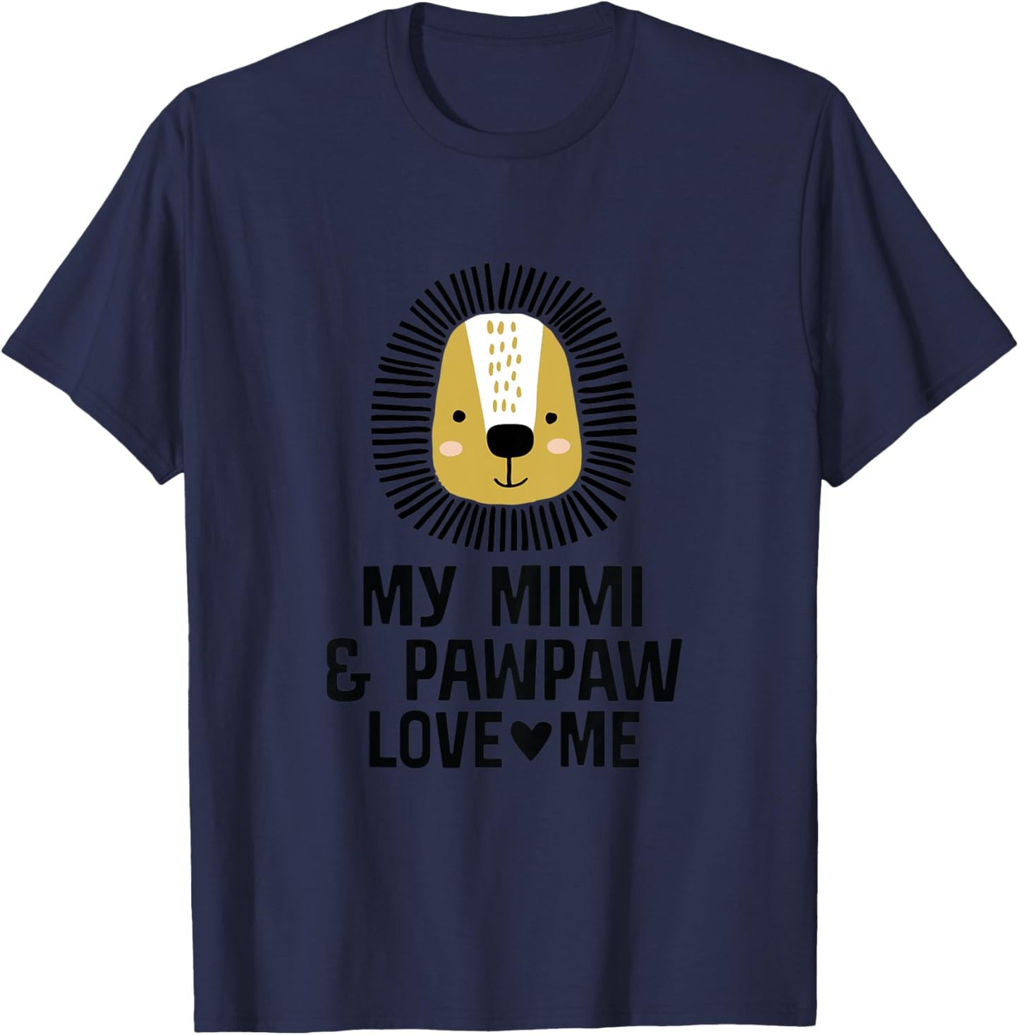 Kids Mimi and Pawpaw Love Me Grandson Boy Lion T-Shirt - T-Shirt | Navy