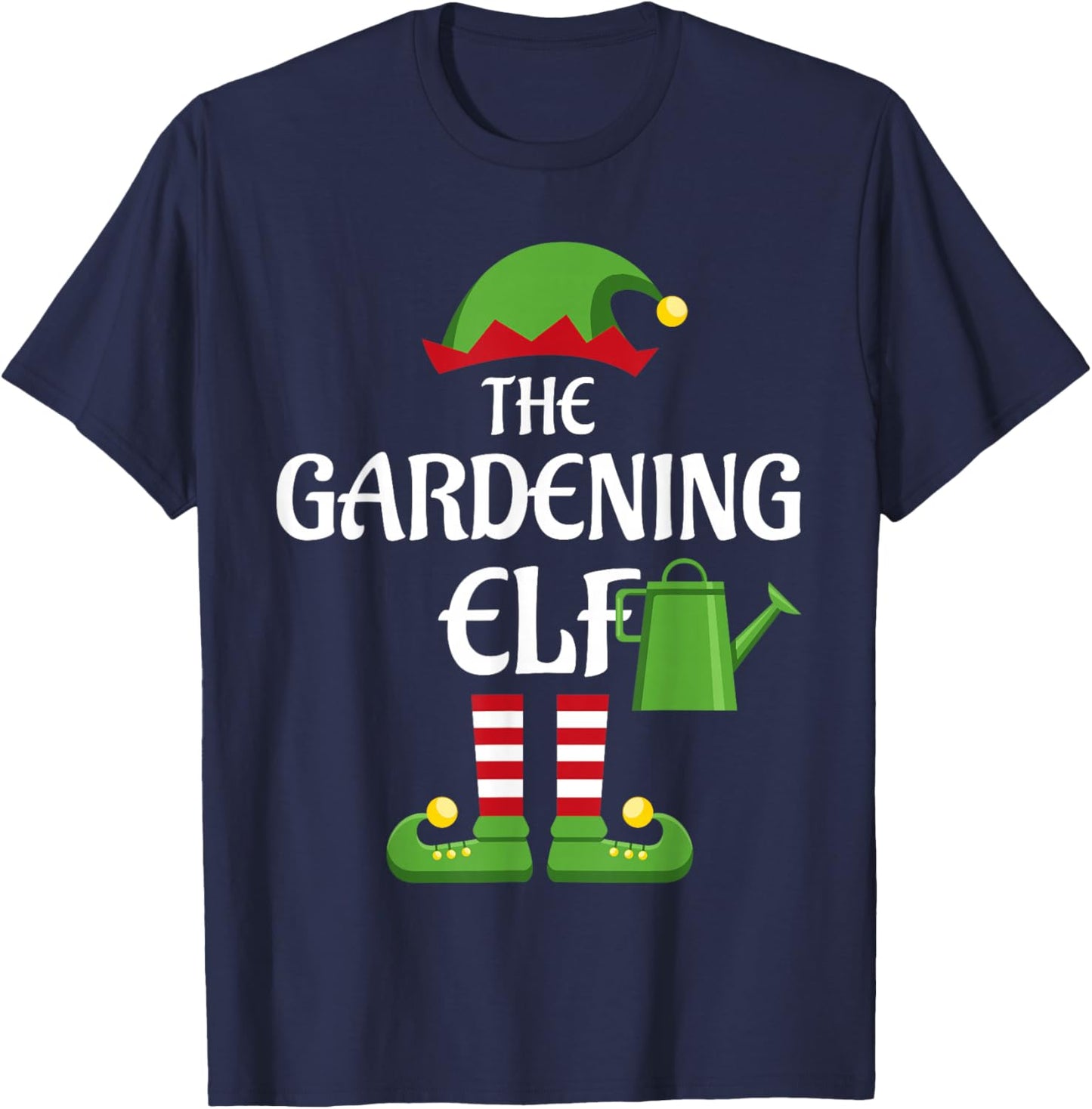Gardening Elf Family Matching Group Christmas T-Shirt - T-Shirt | Navy