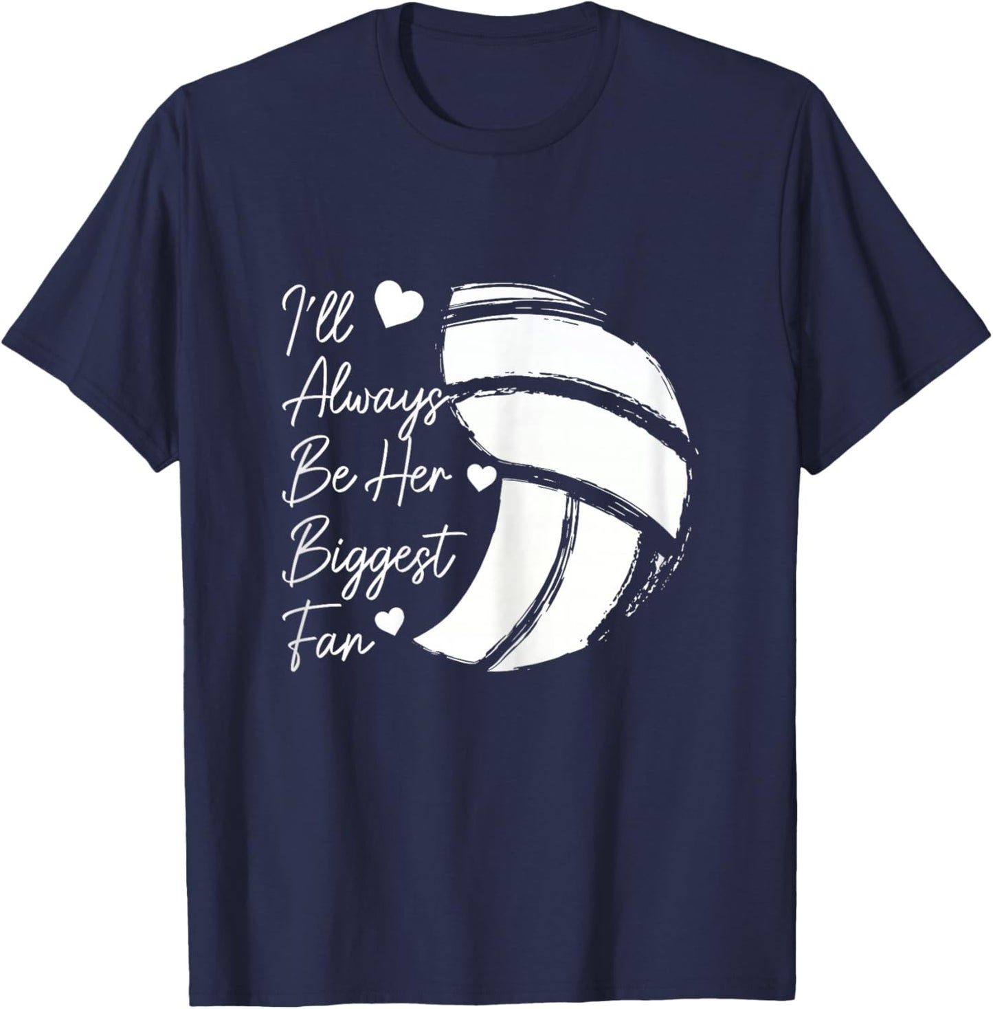 Volleyball Mom Her Biggest Fan Volleyball Daughter T-Shirt - T-Shirt | Navy