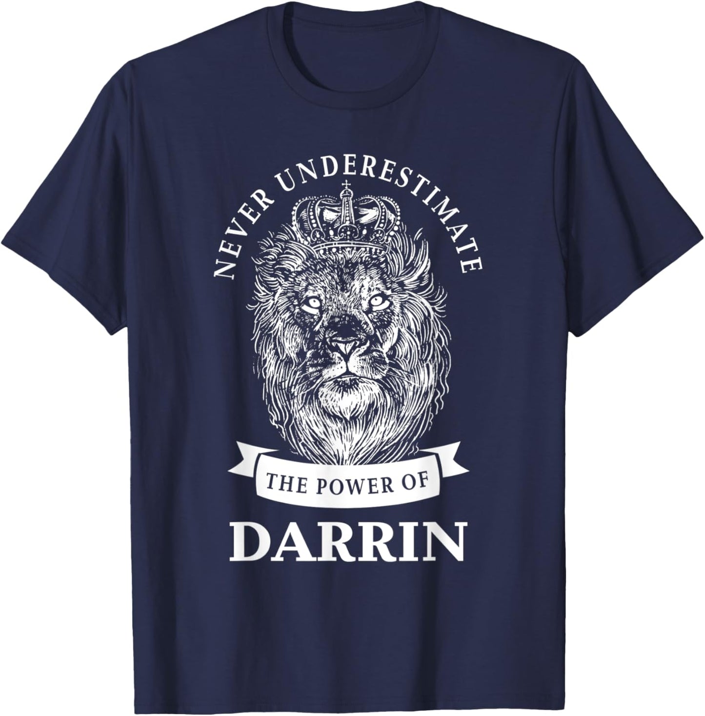 Darrin Gift Name Lion T-Shirt - T-Shirt | Navy