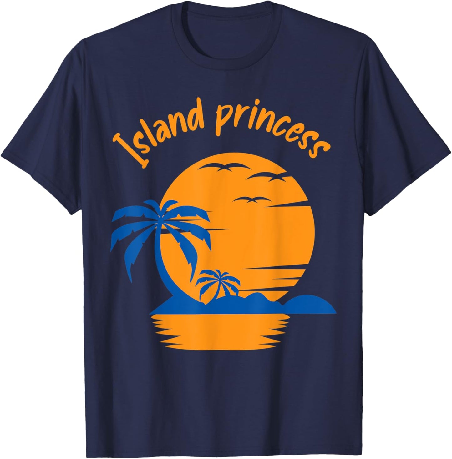Island Princess Beach Fan Island Men Women T-Shirt - T-Shirt | Navy