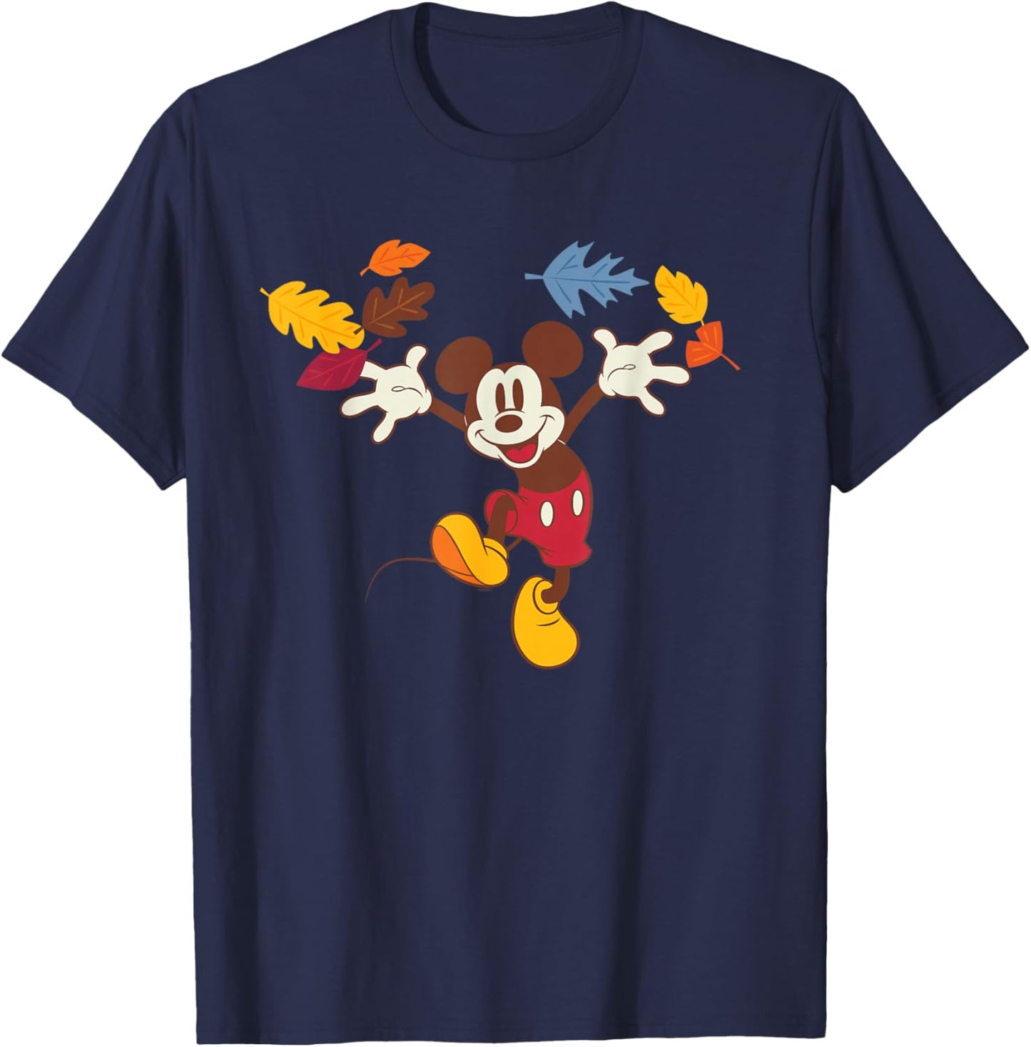 Disney Mickey Mouse Thanksgiving Autumn Fun T-Shirt - T-Shirt | Navy