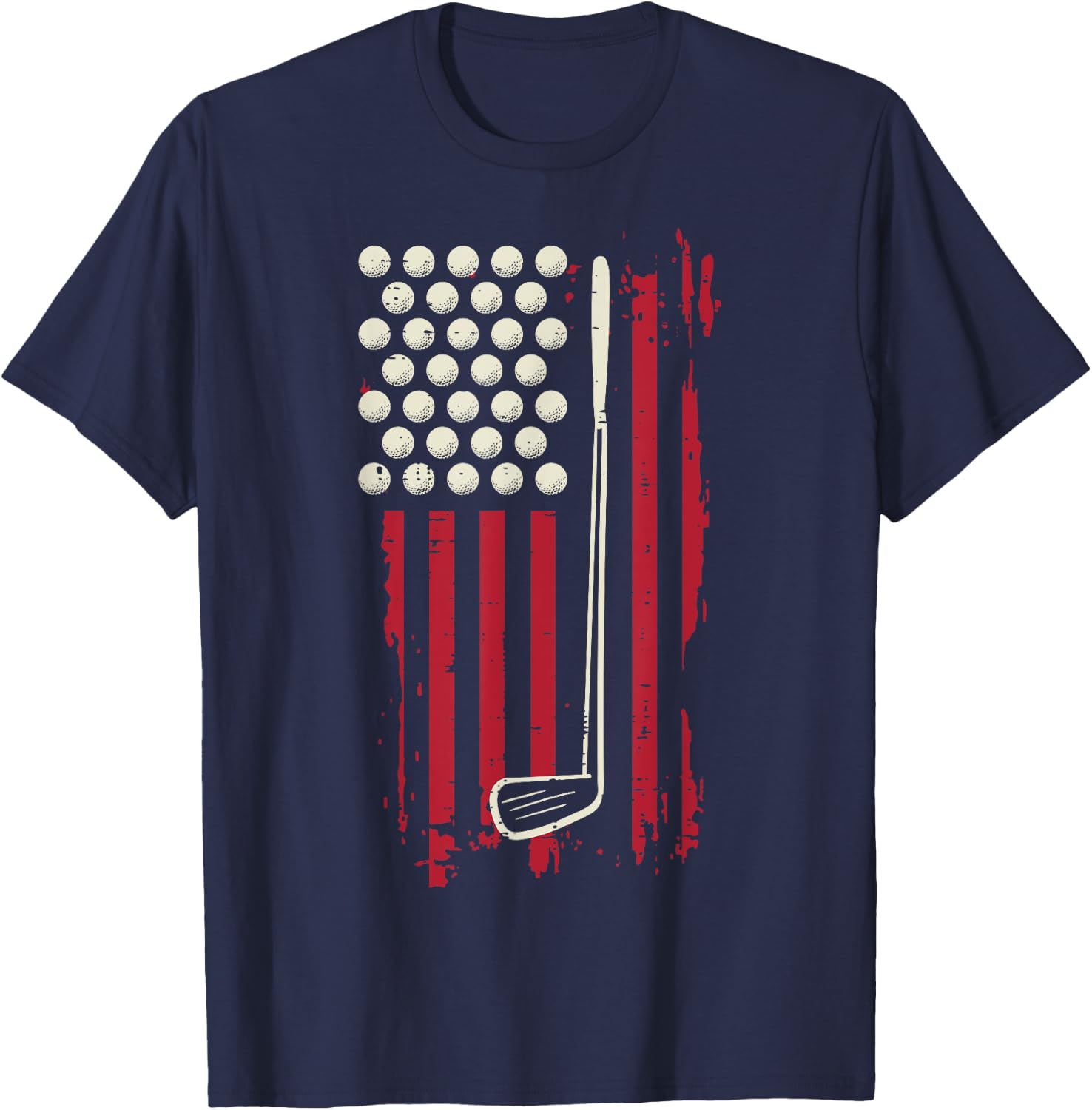 Golf American Flag USA Patriotic Men Women Kids T-Shirt - T-Shirt | Navy