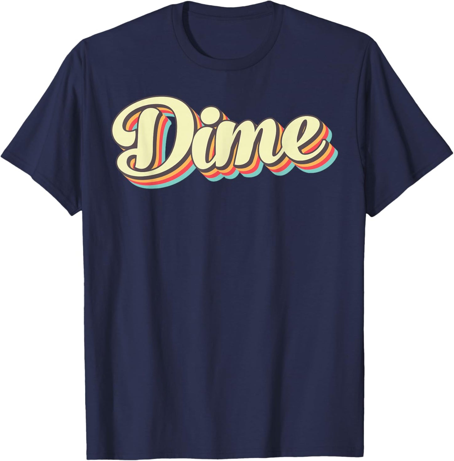 Dime Retro Art Baseball Font Vintage T-Shirt - T-Shirt | Navy