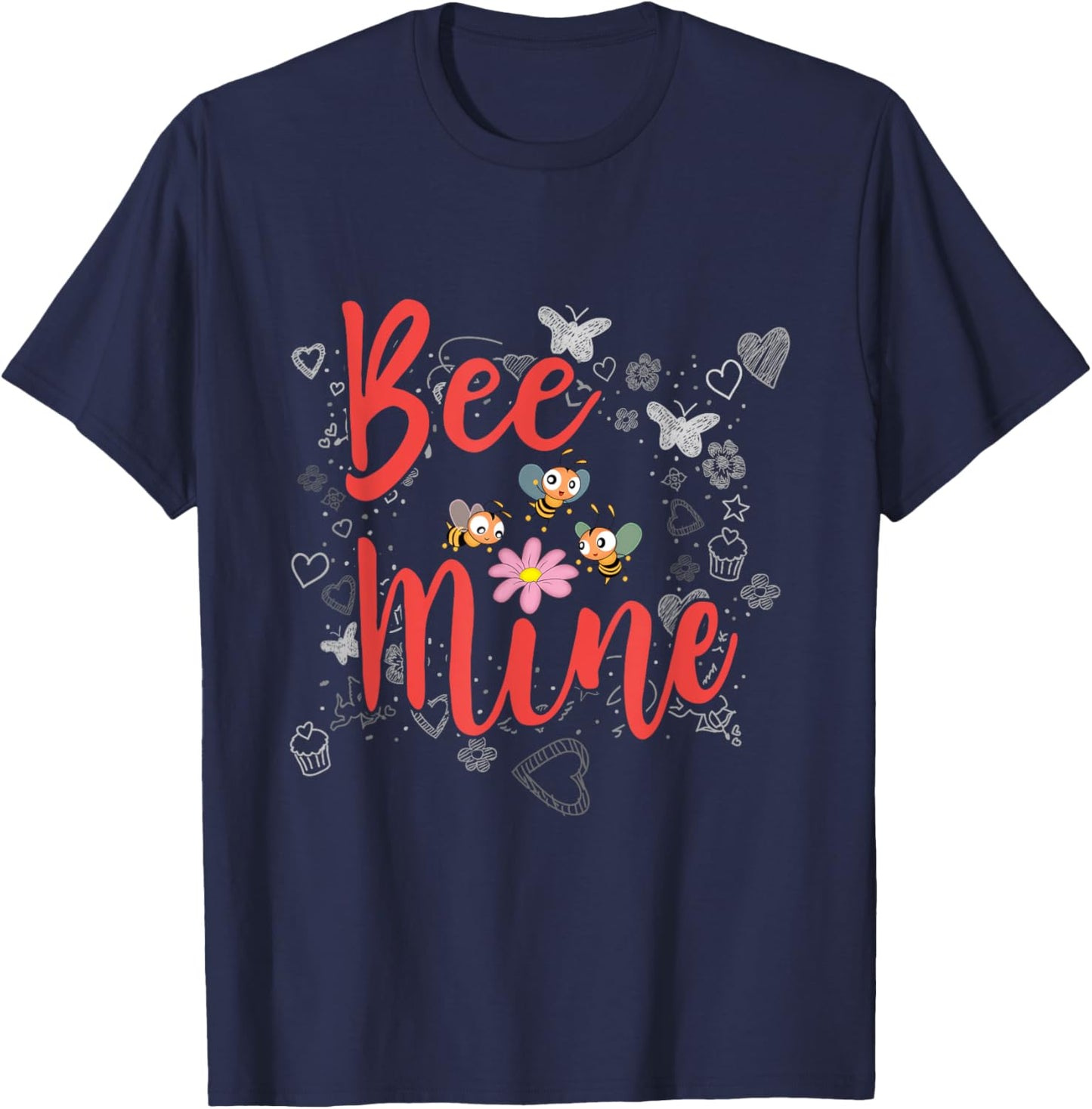 Bee Mine Sweethearts Girlfriends Boyfriends Valentines Day T-Shirt - T-Shirt | Navy