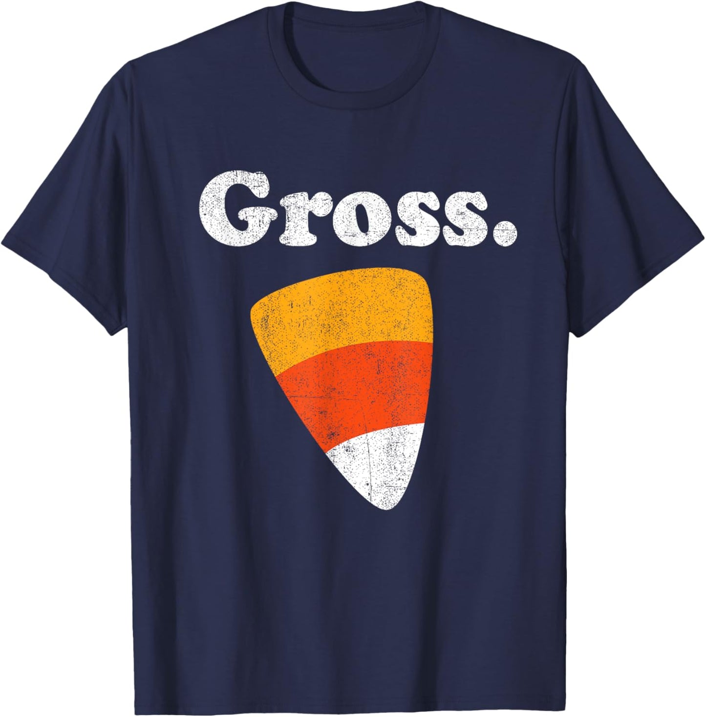 Funny Gross Candy Corn Halloween Retro 80's Anti Candy Corn T-Shirt - T-Shirt | Navy