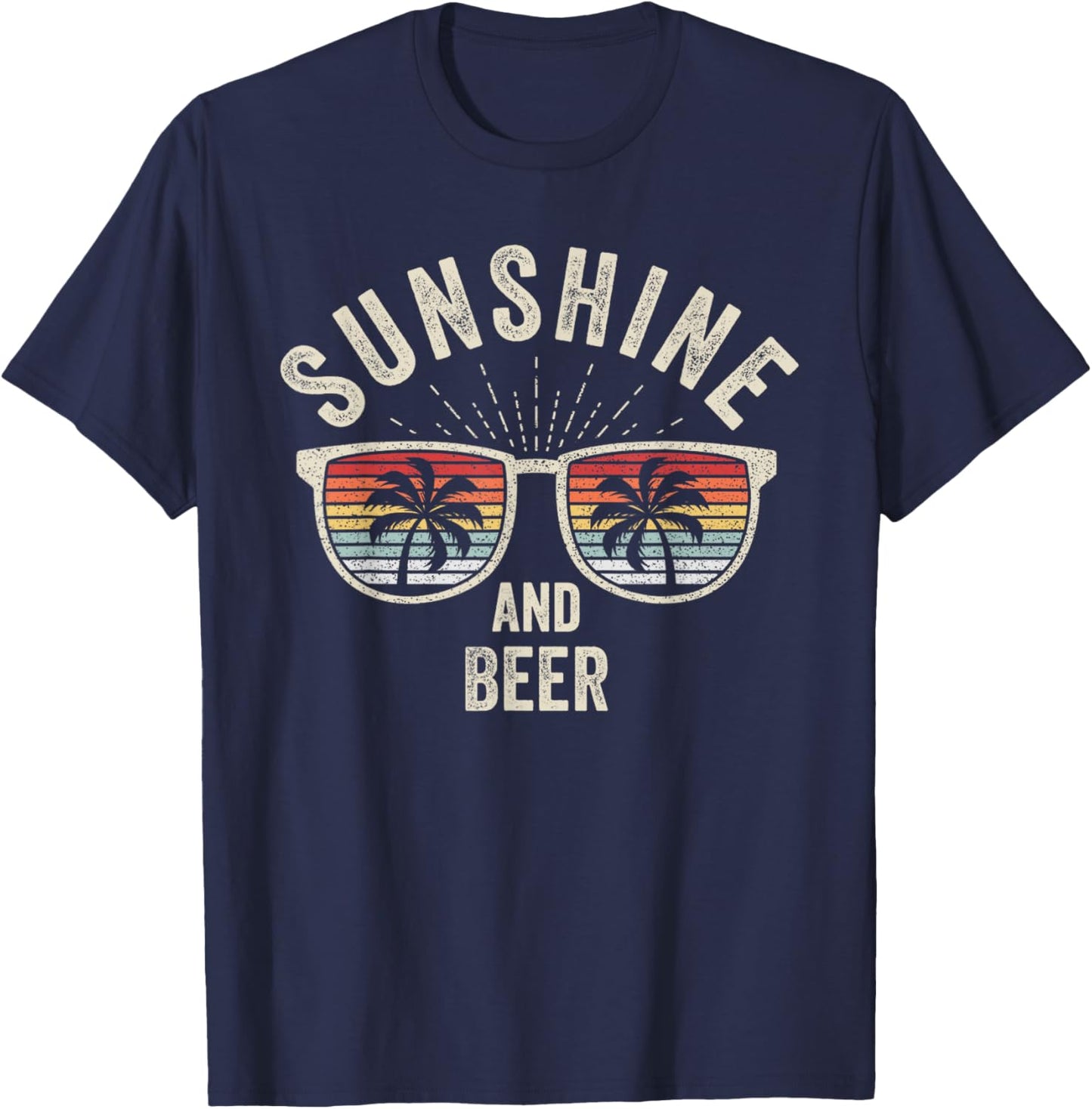 Vintage Retro Sunshine And Beer Craft Beer Brewery Women T-Shirt - T-Shirt | Navy