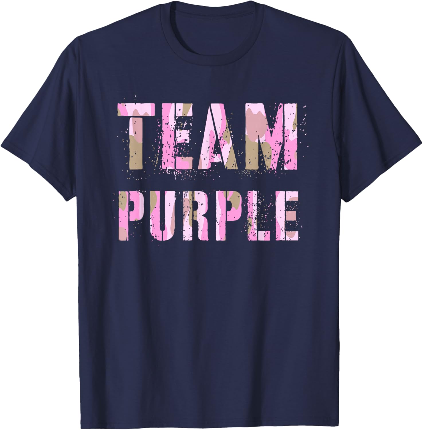 Vintage TEAM PURPLE Camo Summer Camp War Game Army Children T-Shirt - T-Shirt | Navy