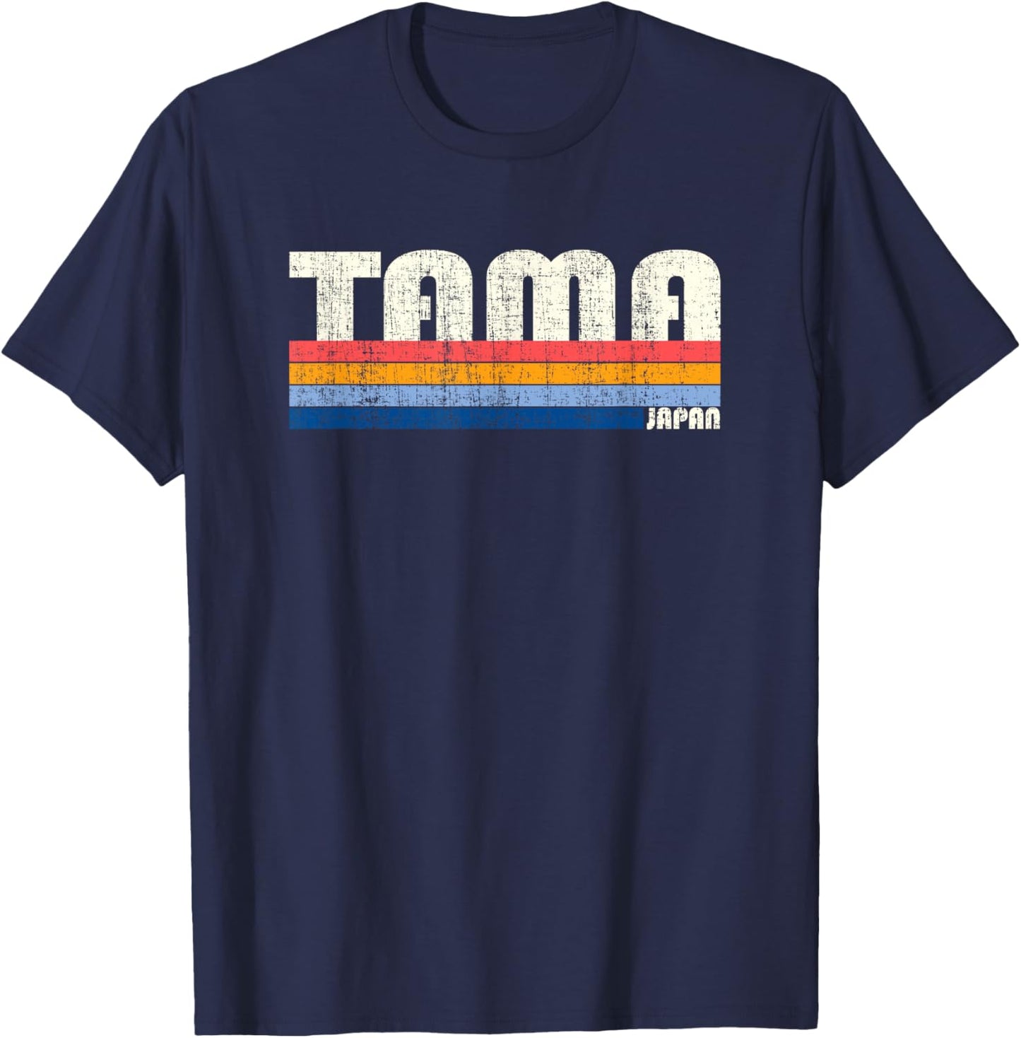 Retro Vintage 70s 80s Style Tama, Japan T-Shirt - T-Shirt | Navy