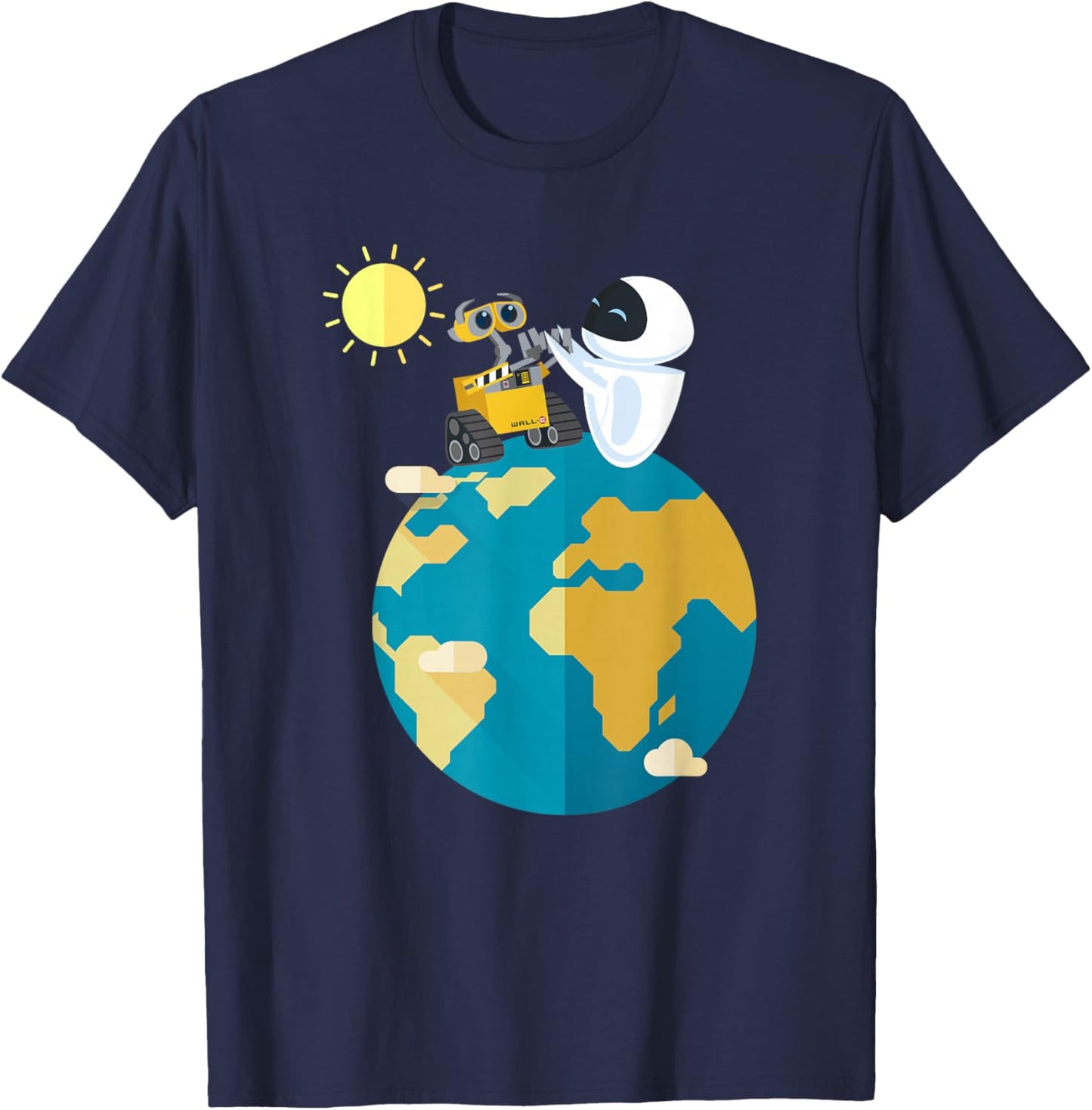 Disney Pixar Wall-E & EVE World Peace T-Shirt - T-Shirt | Navy