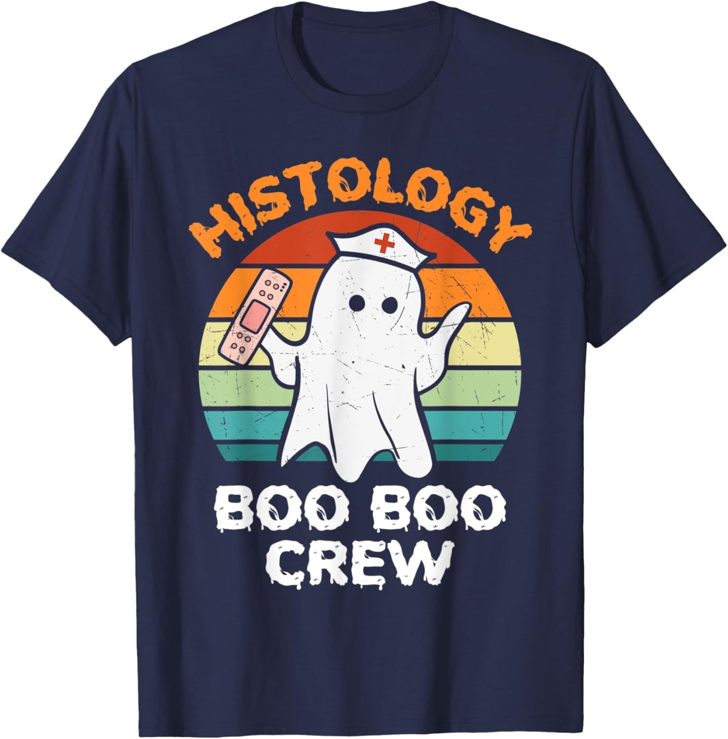 Histology Boo Crew Halloween Ghost Costume Matching T-Shirt - T-Shirt | Navy