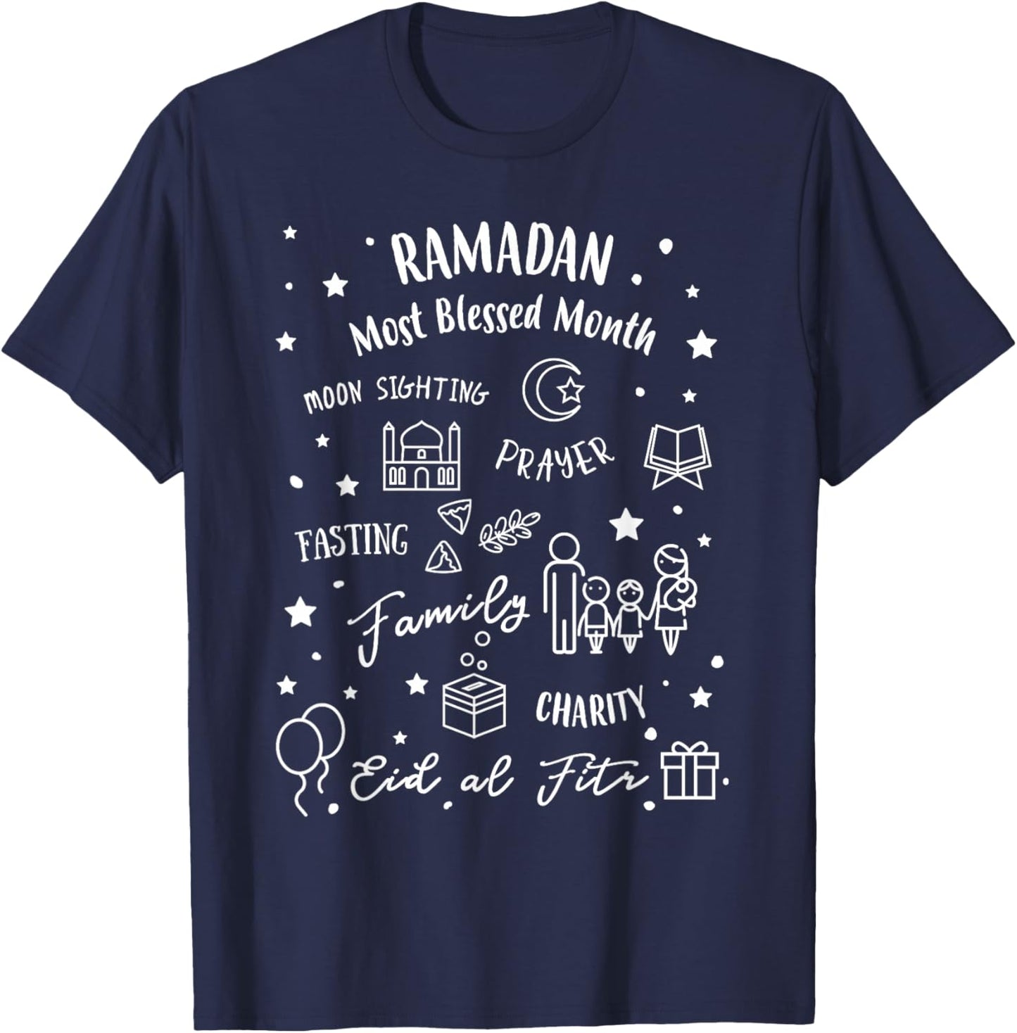 Ramadan Blessed Month Muslim Islamic Ramadhan Eid al Fitr T-Shirt - T-Shirt | Navy