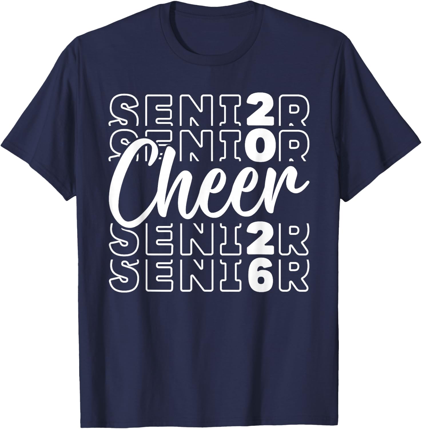 Cheer Senior Mom 2026 Cheerleading Senior Mother 2026 T-Shirt - T-Shirt | Navy