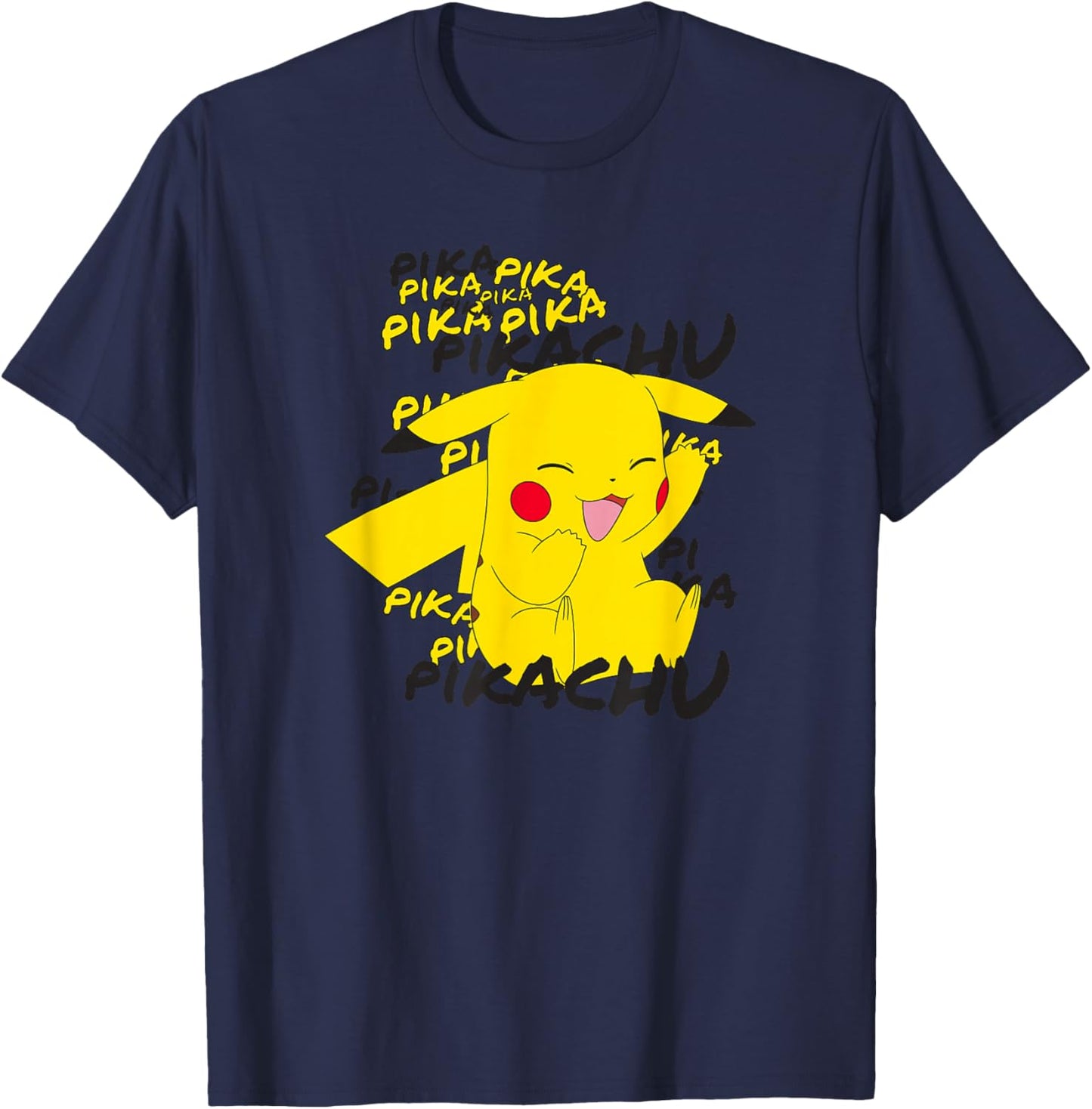 Pokémon Pikachu Cracks A Joke Laughing Small T-Shirt - T-Shirt | Navy