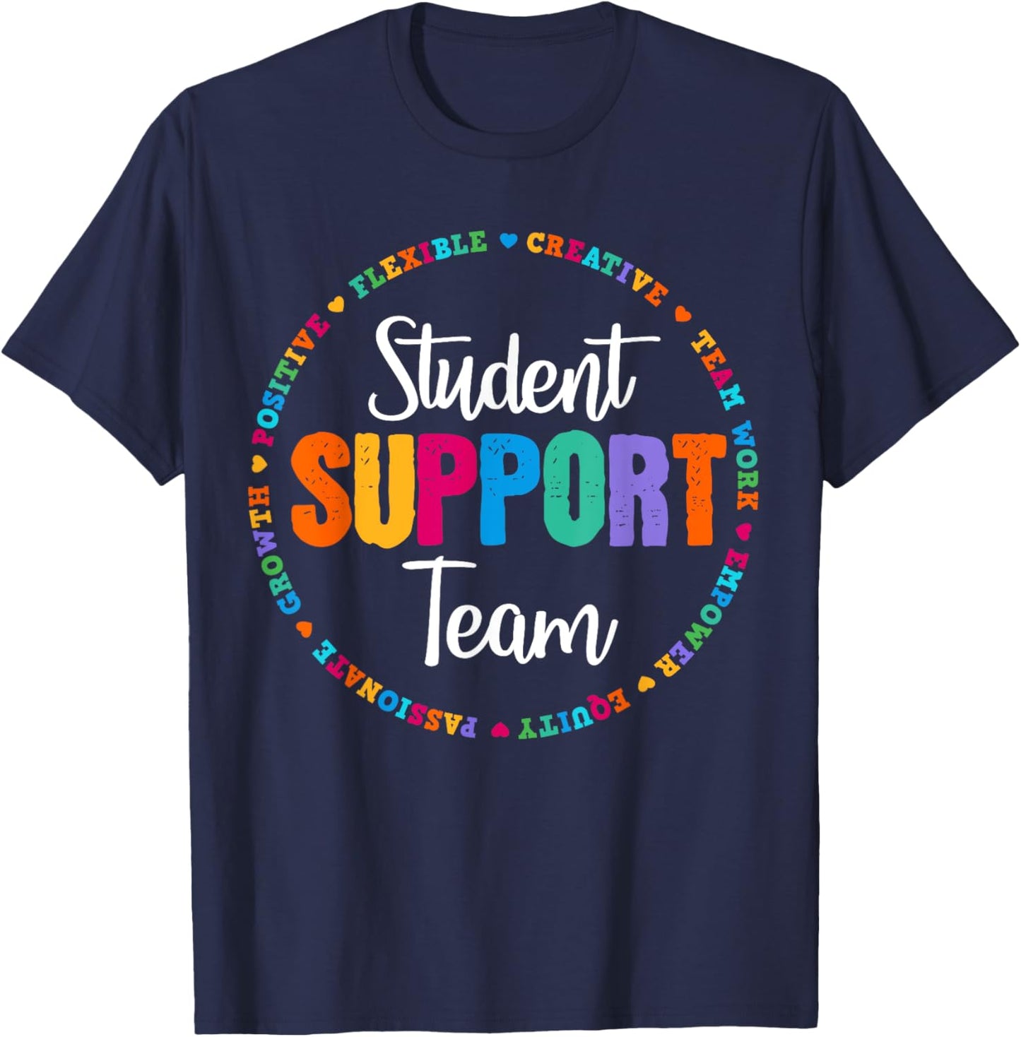 Student Support Team Counselor Social Worker Teacher Crew T-Shirt - T-Shirt | Navy