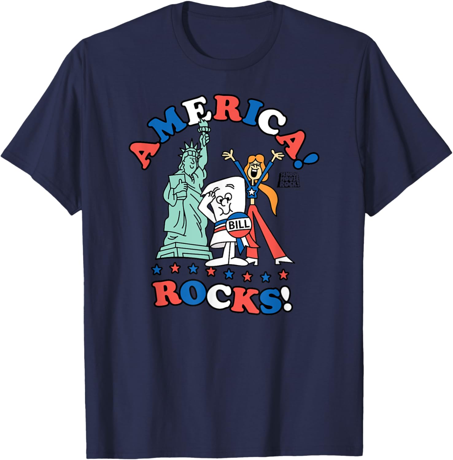 Schoolhouse Rock America Rocks Flag T-Shirt - T-Shirt | Navy