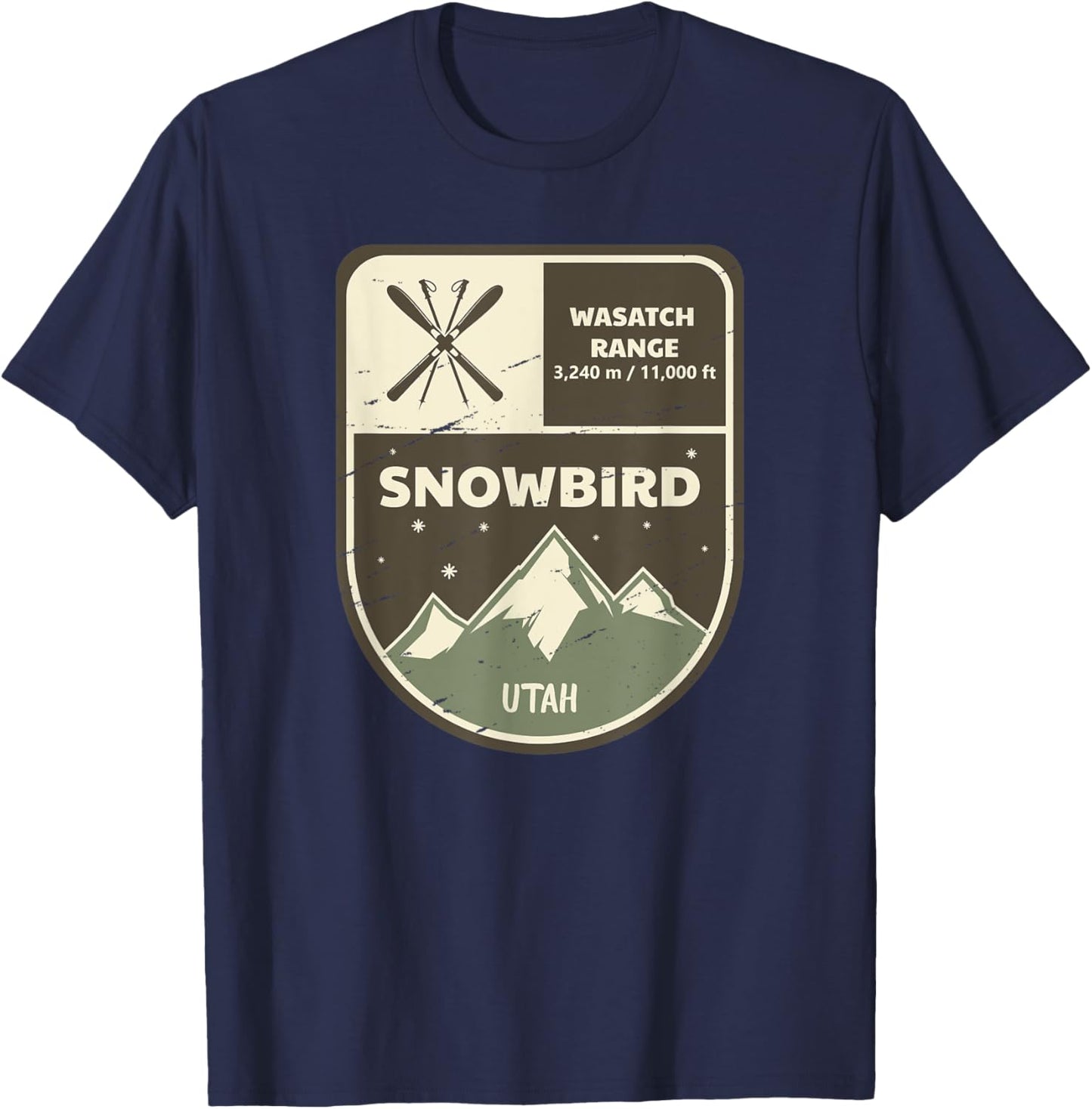 Snowbird Wasatch Range Utah Vintage T-Shirt - T-Shirt | Navy