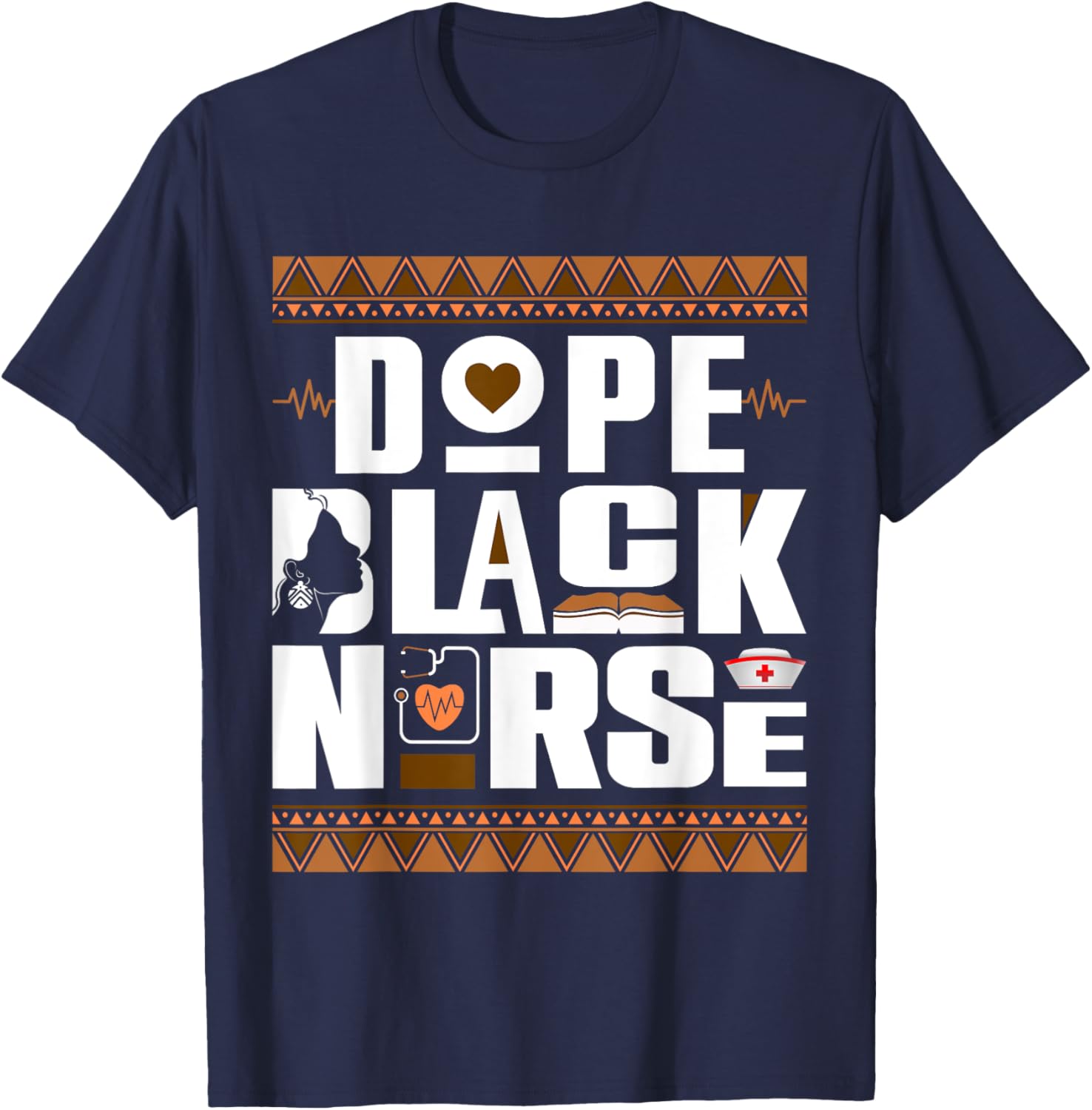 Unapologetically Dope Black Nurse Melanin Pride Nursing T-Shirt - T-Shirt | Navy