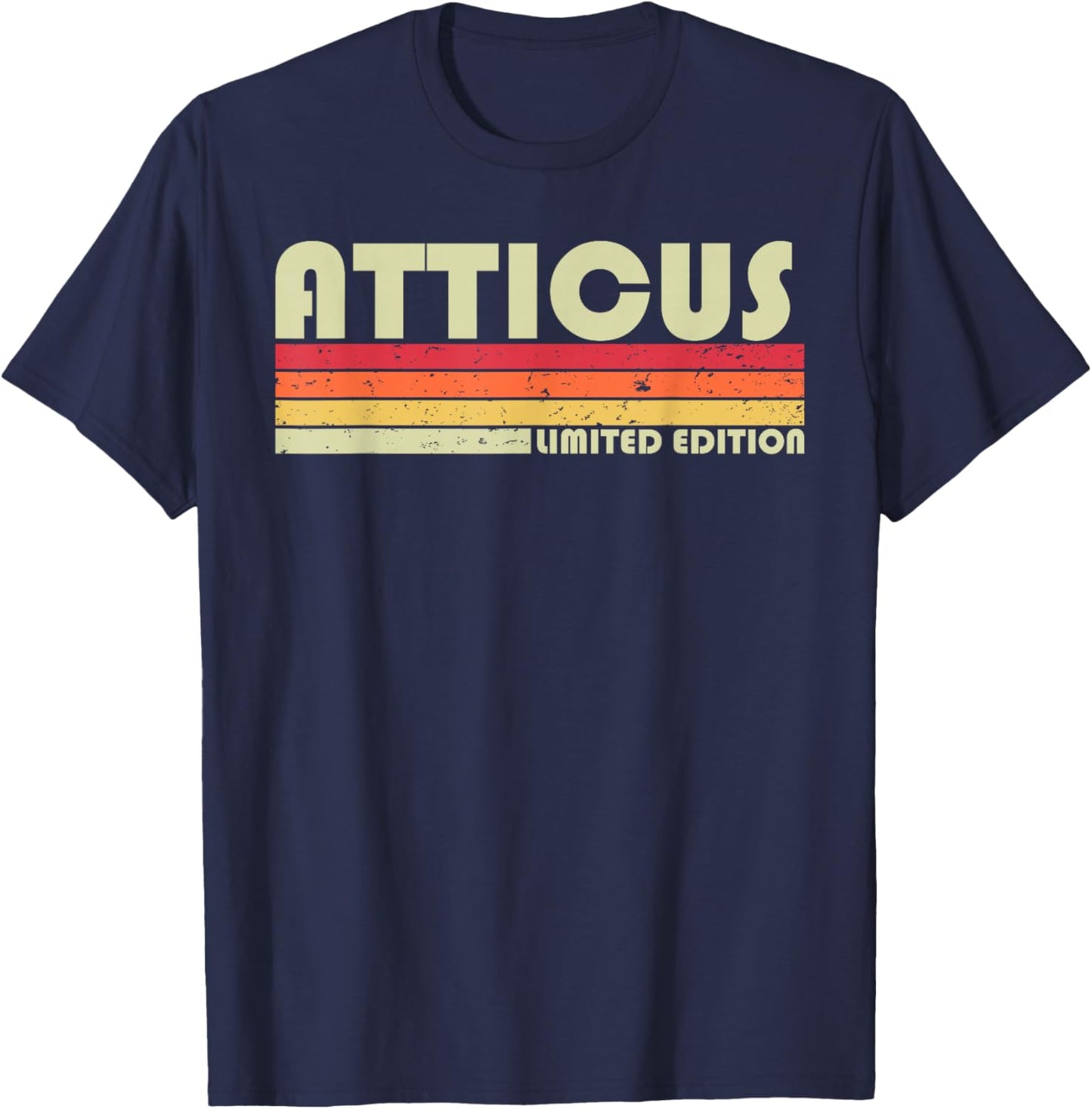 ATTICUS Gift Name Personalized Funny Retro Vintage Birthday T-Shirt - T-Shirt | Navy