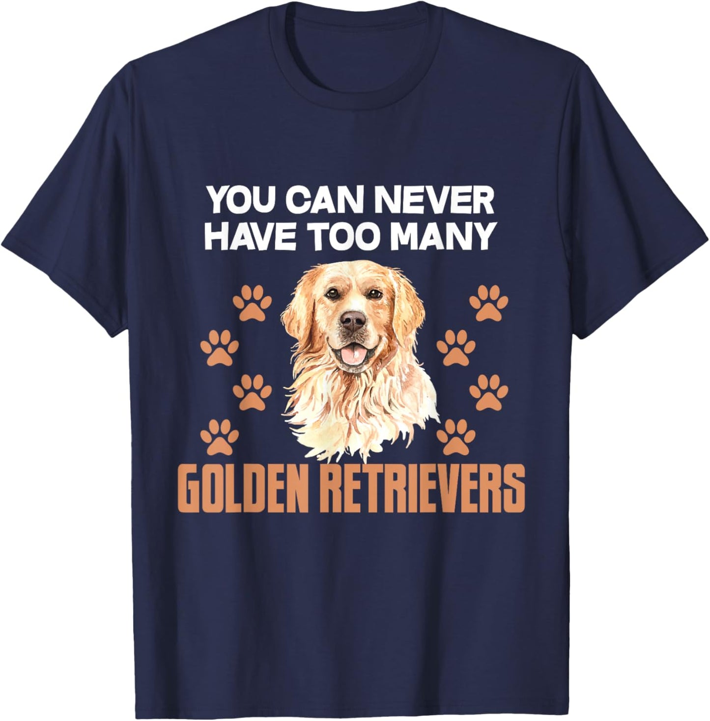 Funny Golden Retriever Dog Head Men Women Girls Kids T-Shirt - T-Shirt | Navy