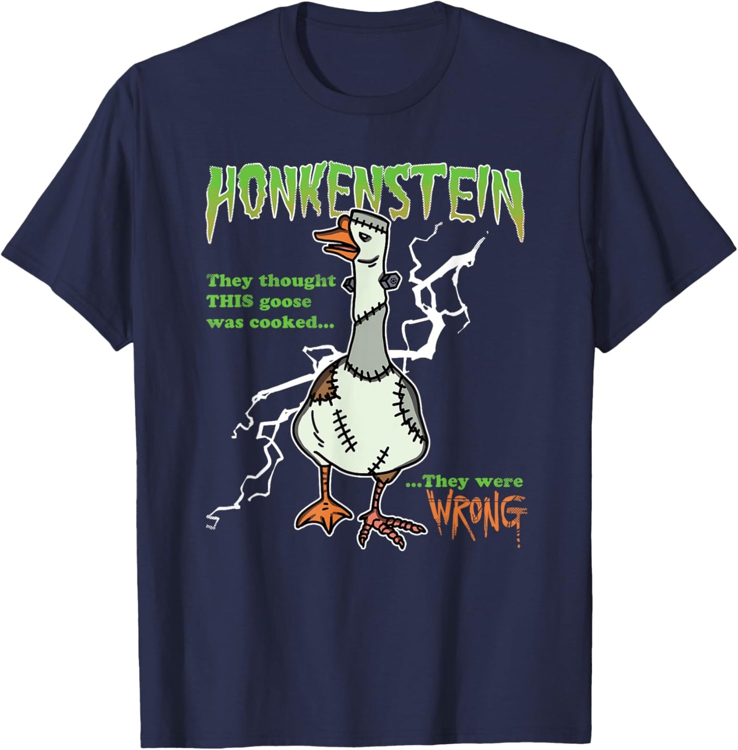 Honkenstein Funny Halloween Goose Meme Honkus Ponkus Parody T-Shirt - T-Shirt | Navy