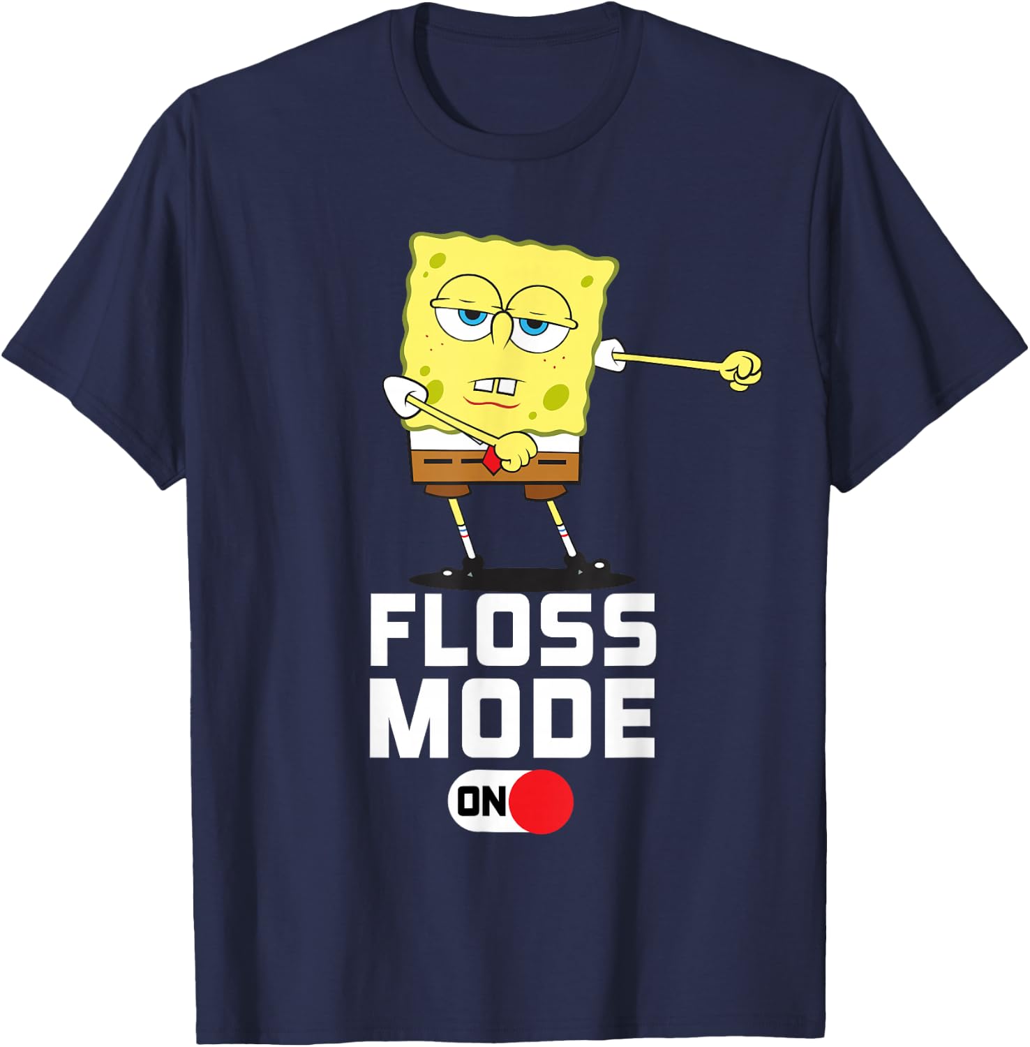 SpongeBob SquarePants Floss Mode On Dancing SpongeBob T-Shirt - T-Shirt | Navy