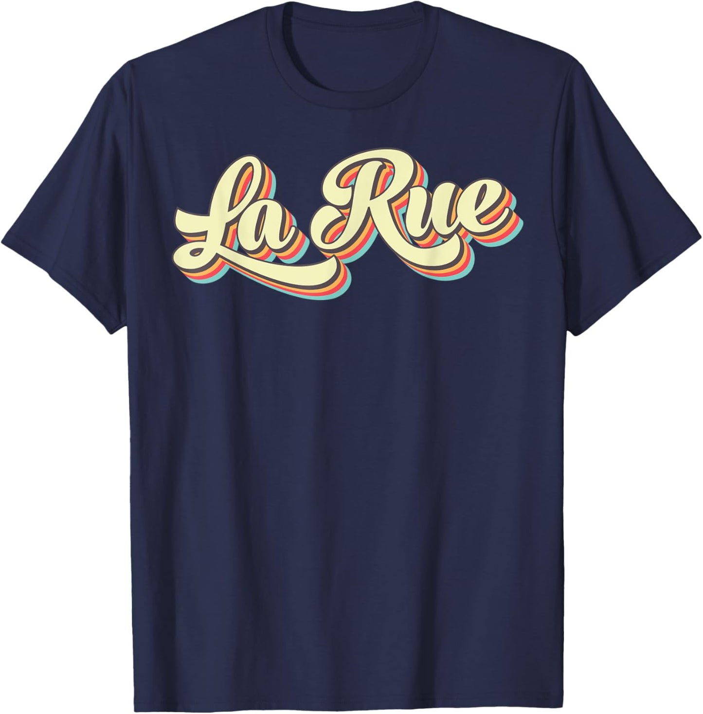 La Rue Retro Art Baseball Font Vintage T-Shirt - T-Shirt | Navy