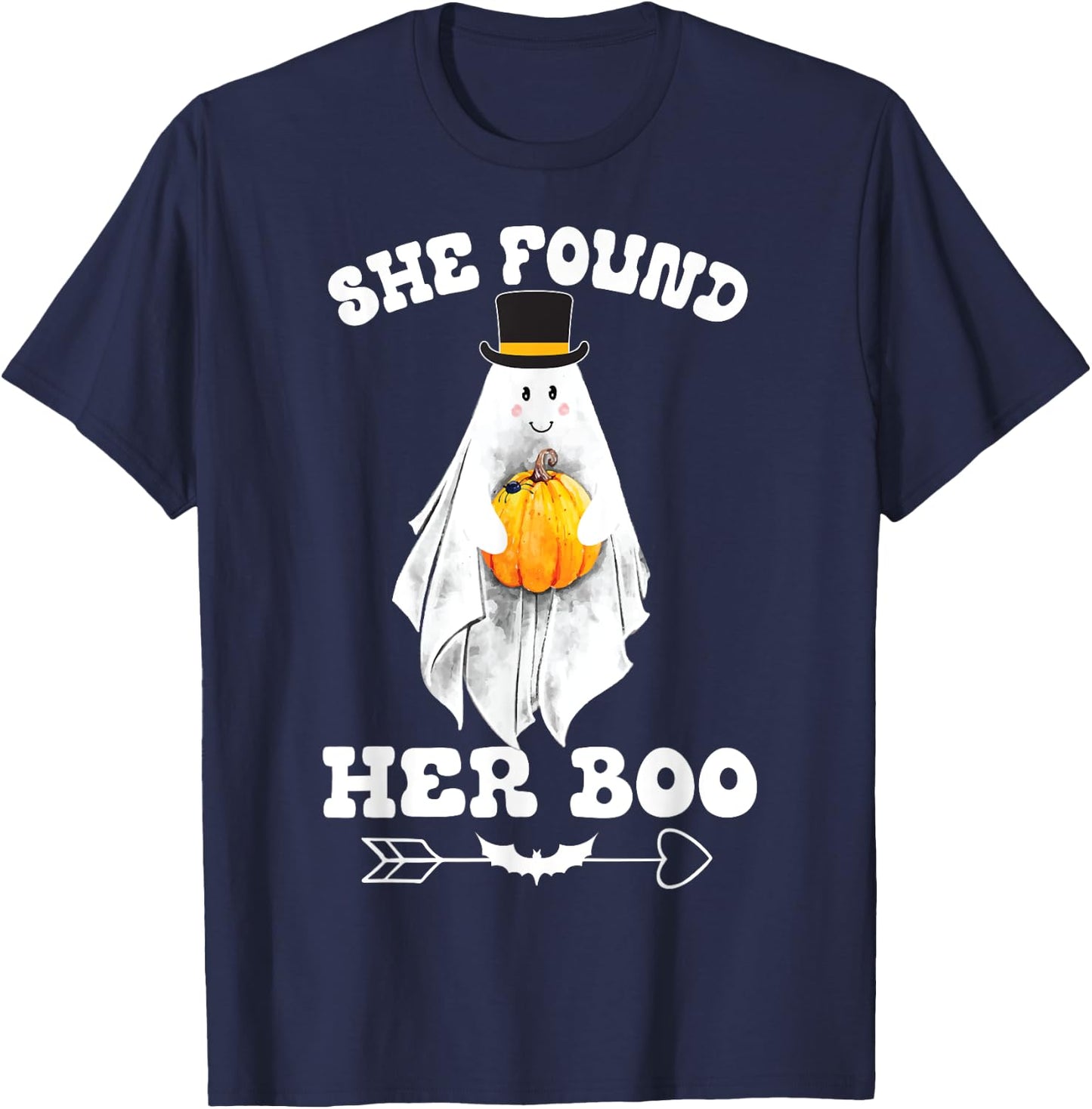 I Found My Boo She Found Her Boo Funny Couples Halloween T-Shirt - T-Shirt | Navy