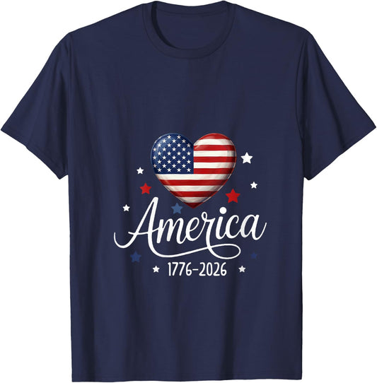 Women's 250 Years Birthday 4th of July America USA 250th Anniversary V-Neck T-Shirt - T-Shirt | Navy
