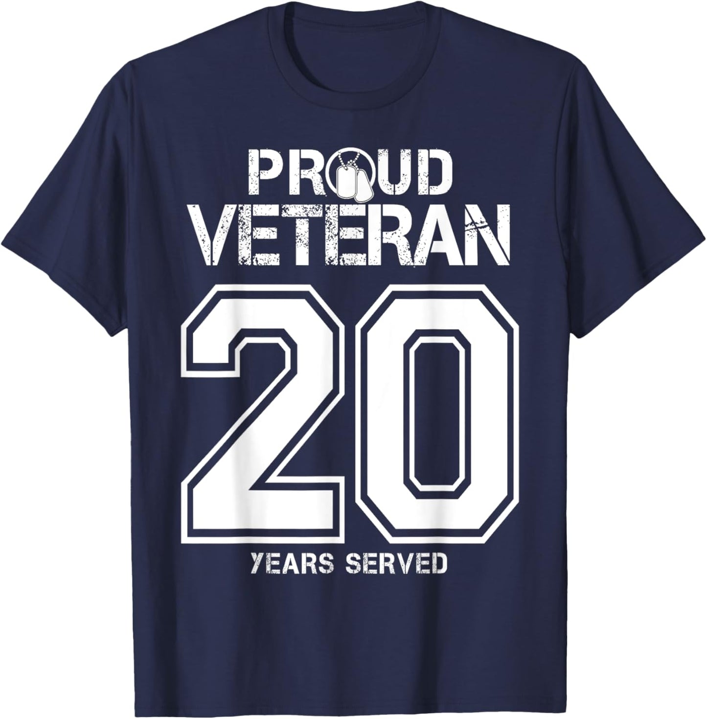 20 Years Served Army or Army National Guard Military Veteran T-Shirt - T-Shirt | Navy