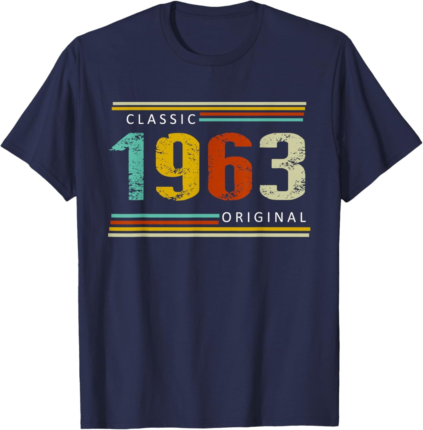 Birthday, Classic of 1963 Original, 62th Retro T-Shirt - T-Shirt | Navy