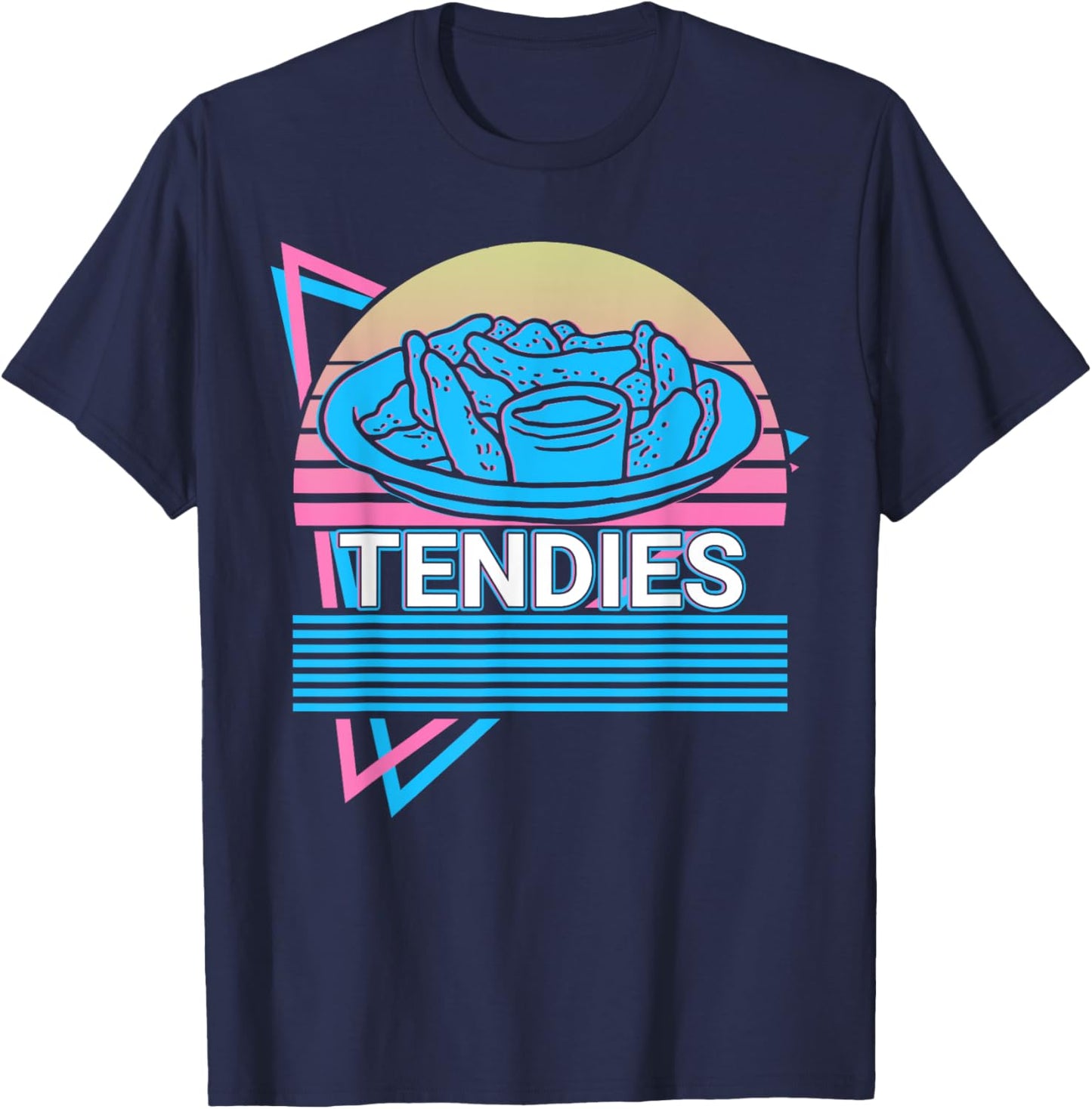 Tendies Chicken Tendies Retro T-Shirt - T-Shirt | Navy