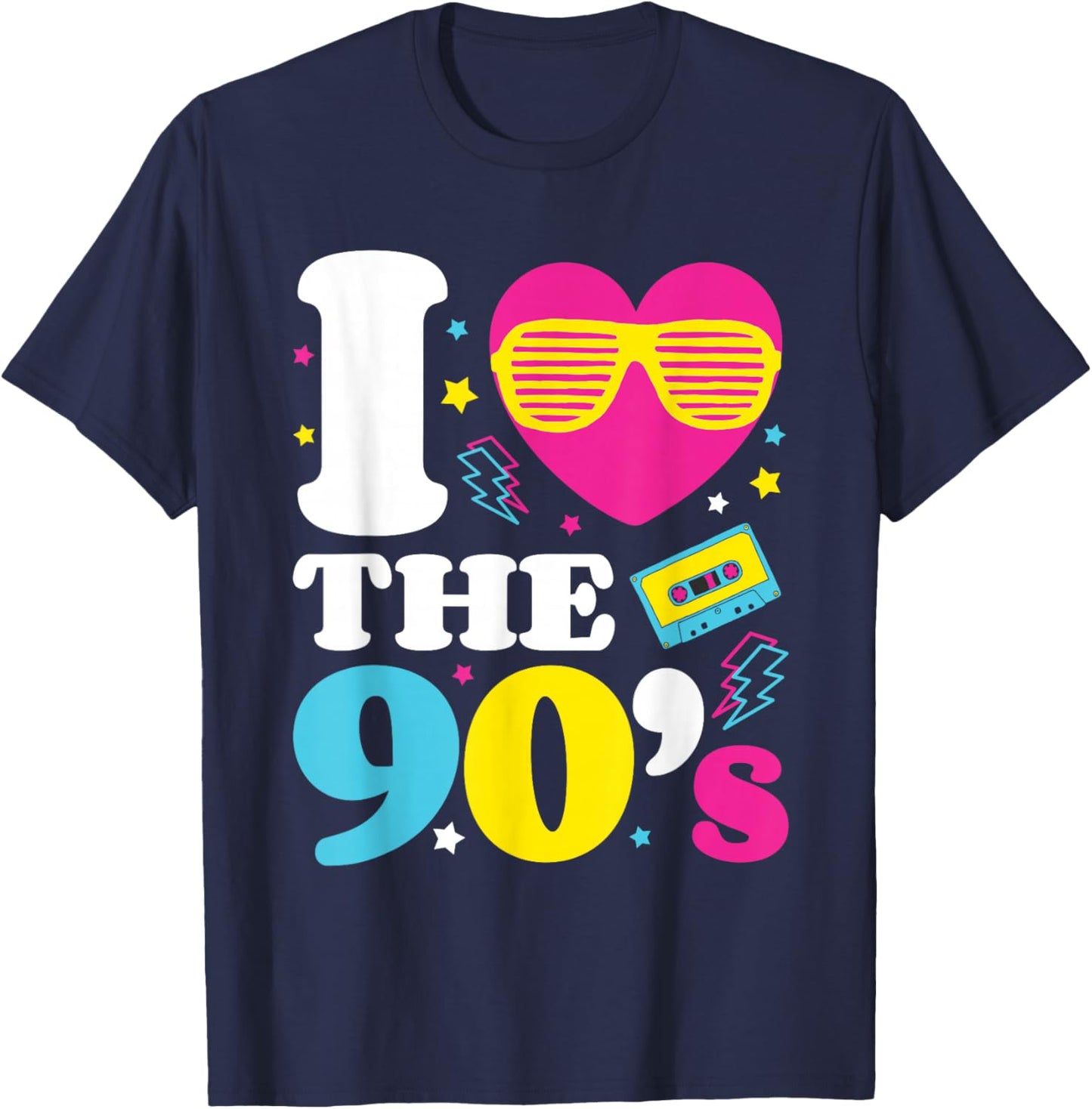 1990's 90s I Heart The Nineties T-Shirt - T-Shirt | Navy