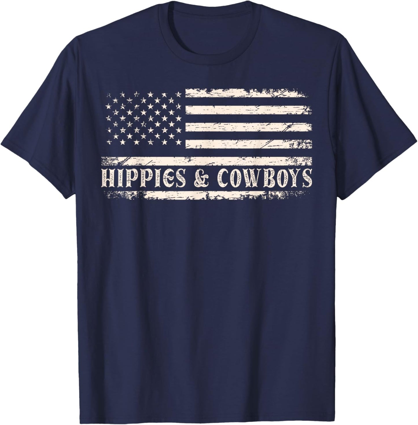 Raisin Hell with The Hippies and Cowboys Country T-Shirt - T-Shirt | Navy