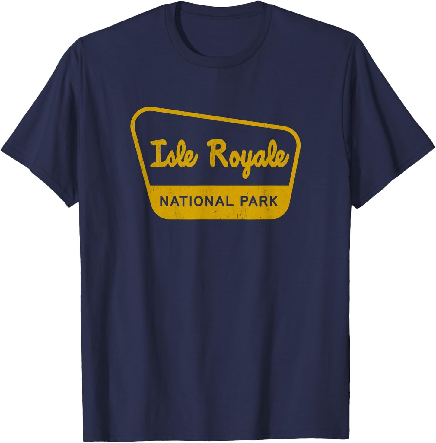 Isle Royale National Park Vintage Inspired Sign Graphic T-Shirt - T-Shirt | Navy