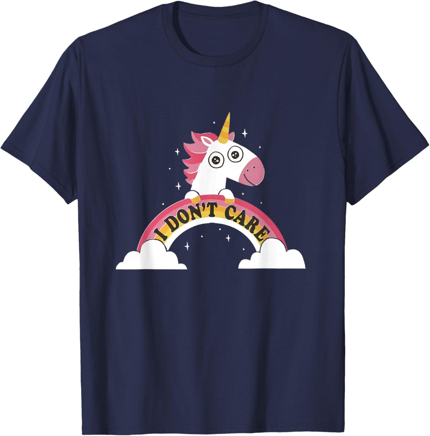 Unicorn I Don't Care T-Shirt - T-Shirt | Navy