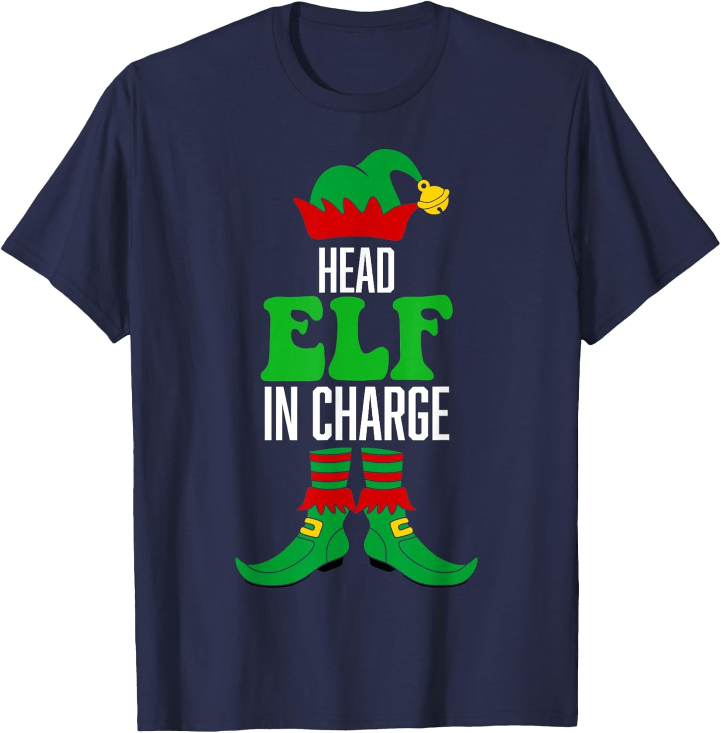 Head Elf in Charge T-Shirt - T-Shirt | Navy