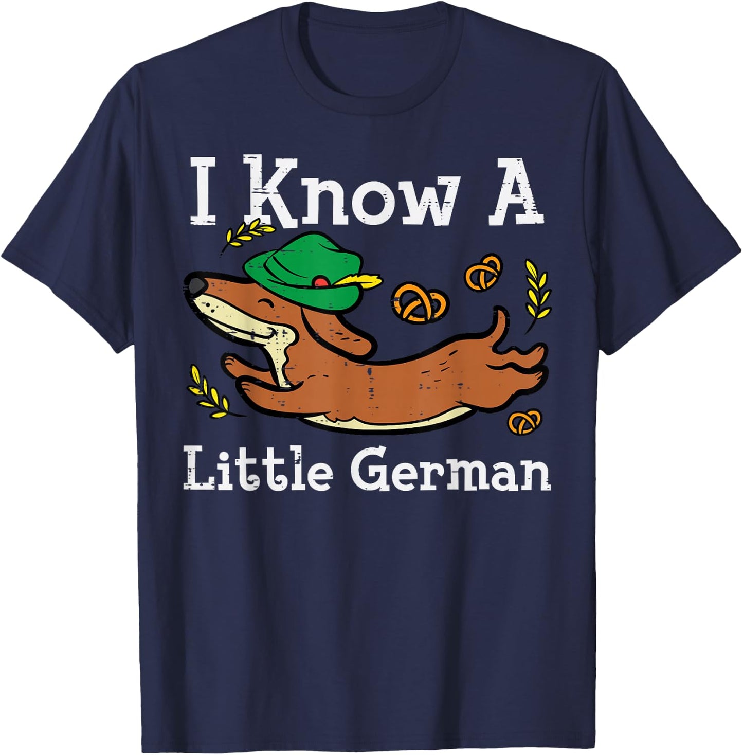 Oktoberfest Dachshund I Know Little German Dog Women Kid Men T-Shirt - T-Shirt | Navy