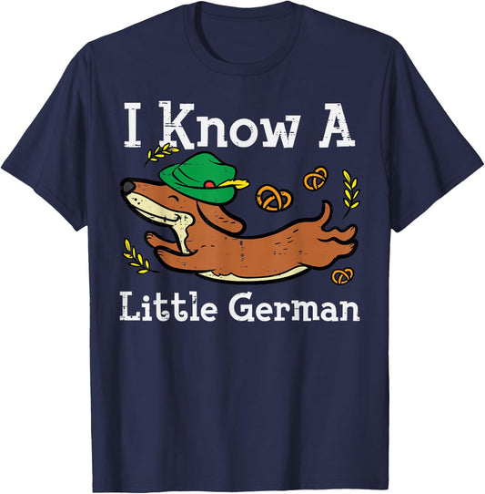 Oktoberfest Dachshund I Know Little German Dog Women Kid Men T-Shirt - T-Shirt | Navy